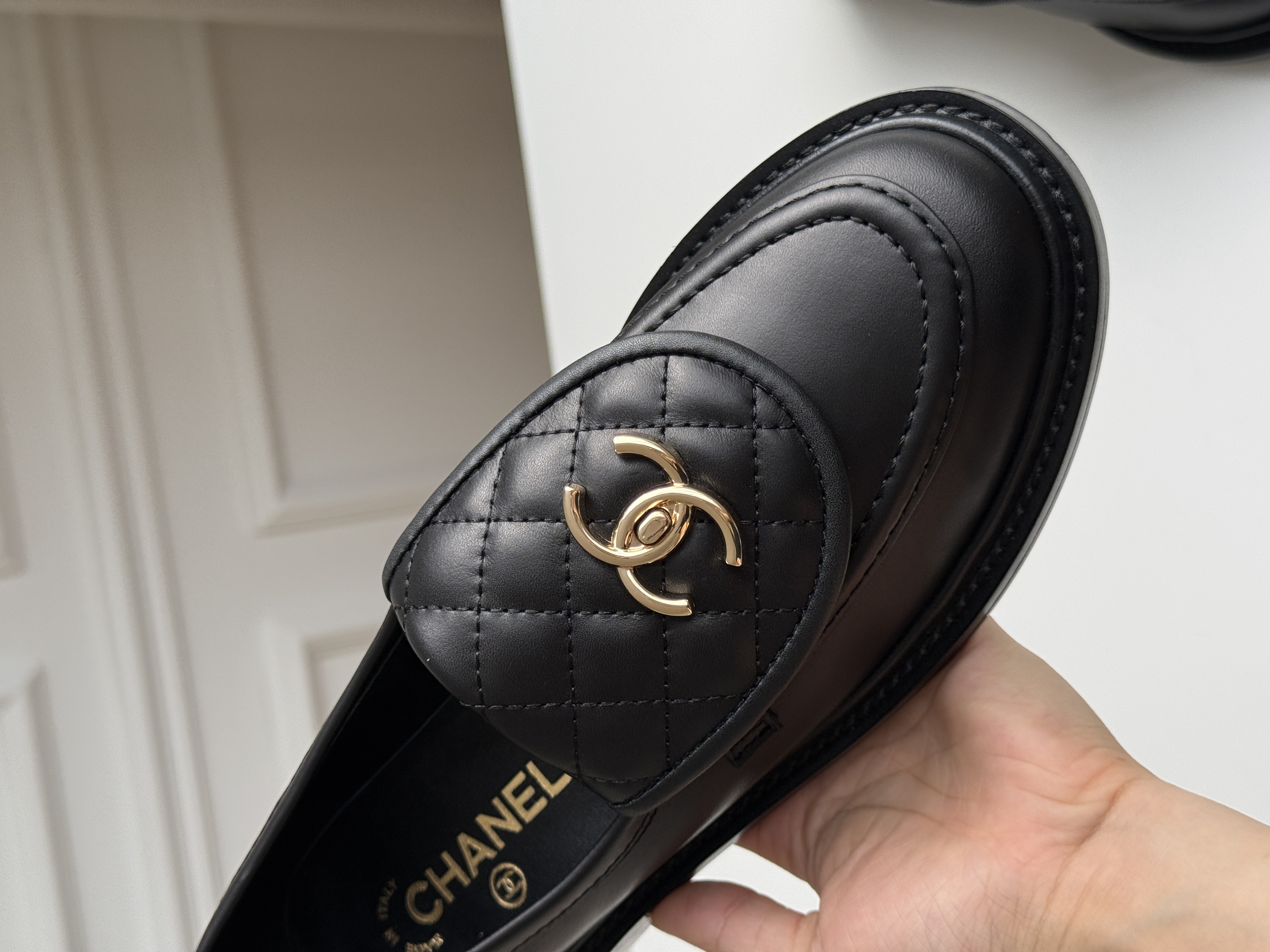 Chanel Quilted CC Turn-Lock Loafers