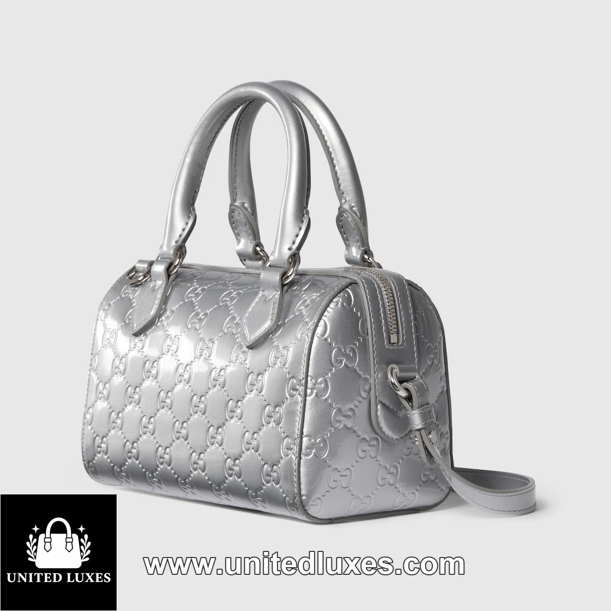 Replica GG Emblem small boston bag