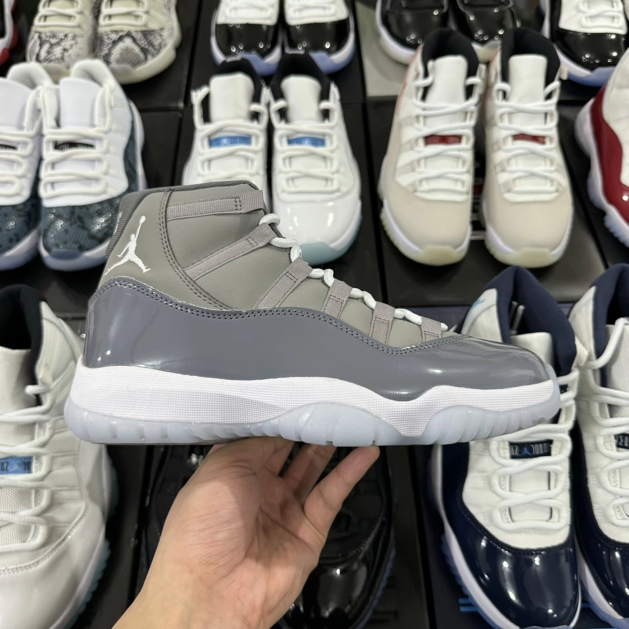 Air Jordan 11 Retro High Grey with White Logo