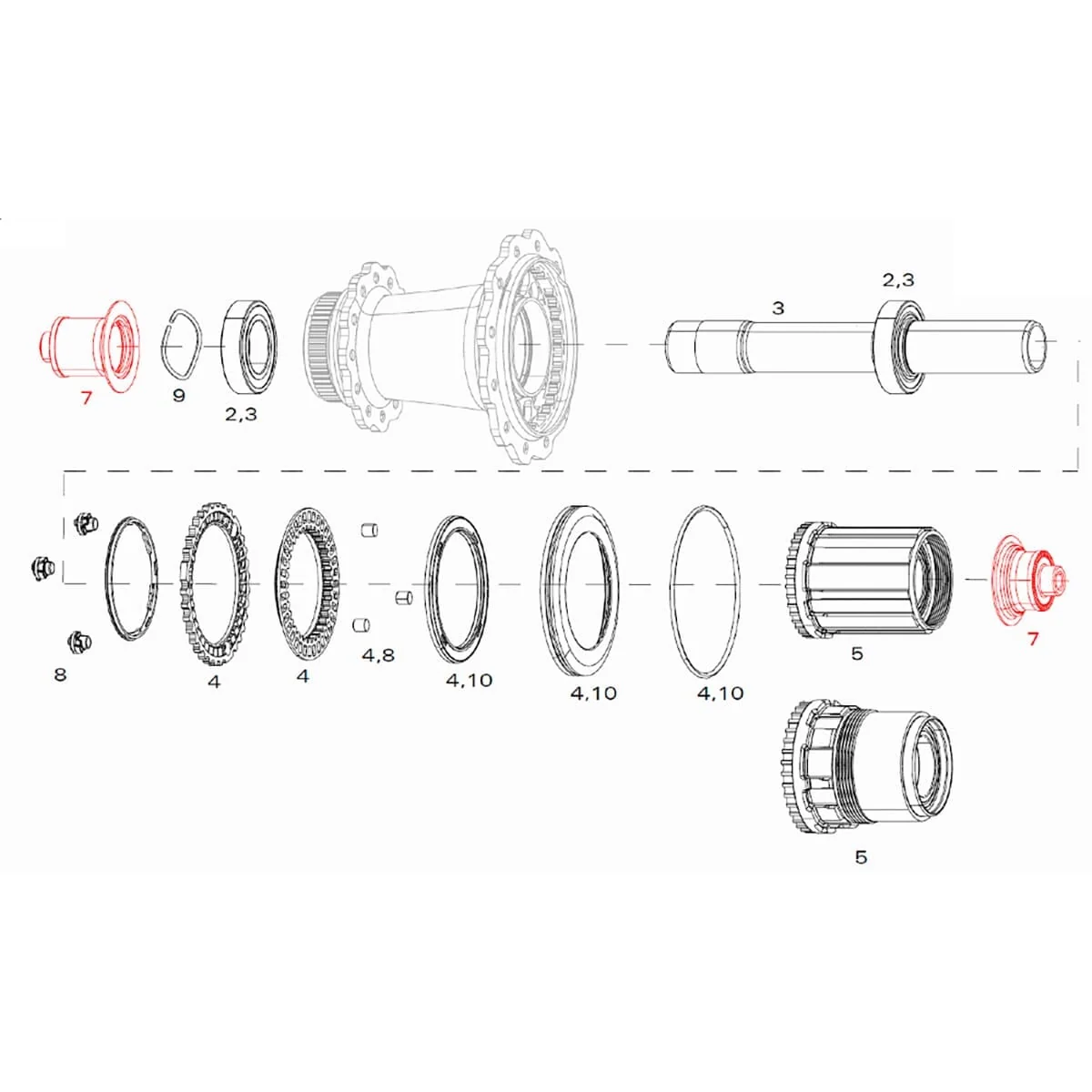 Adaptateurs pour Roue Arrière ZIPP COGNITION Disc Center Lock Quick Release XDR  #11.2018.048.030