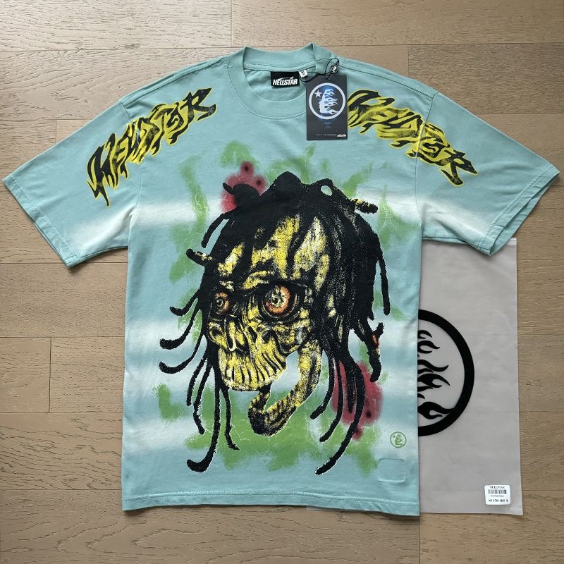 Hellstar Skull Face Tee Lake Blue Color