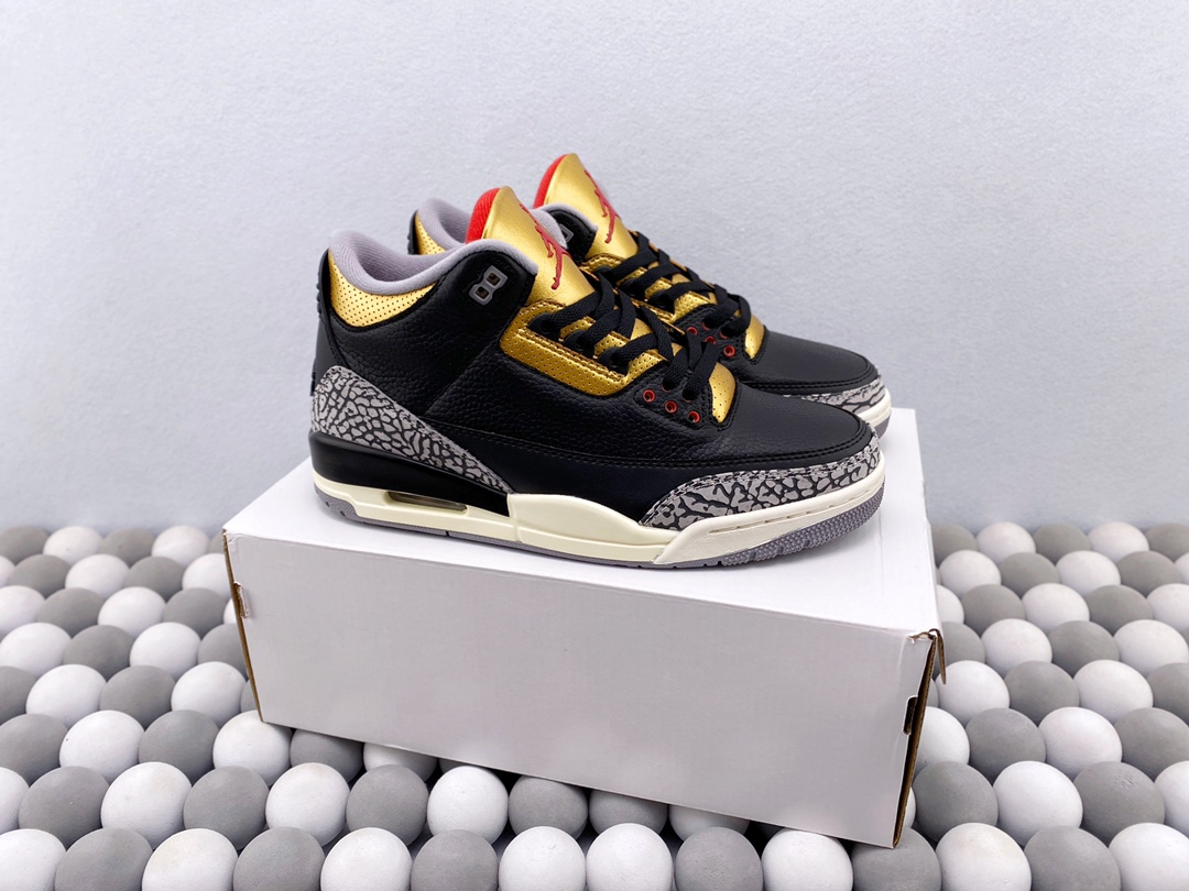 2024 Air Jordan 3 Retro Black X Gold Color