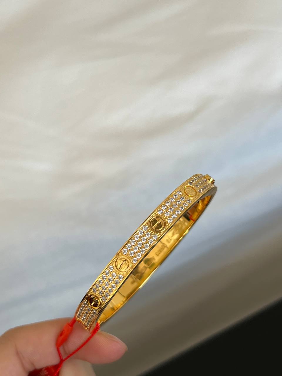 Cartier LOVE Narrow Diamond Paved Bangle Bracelet