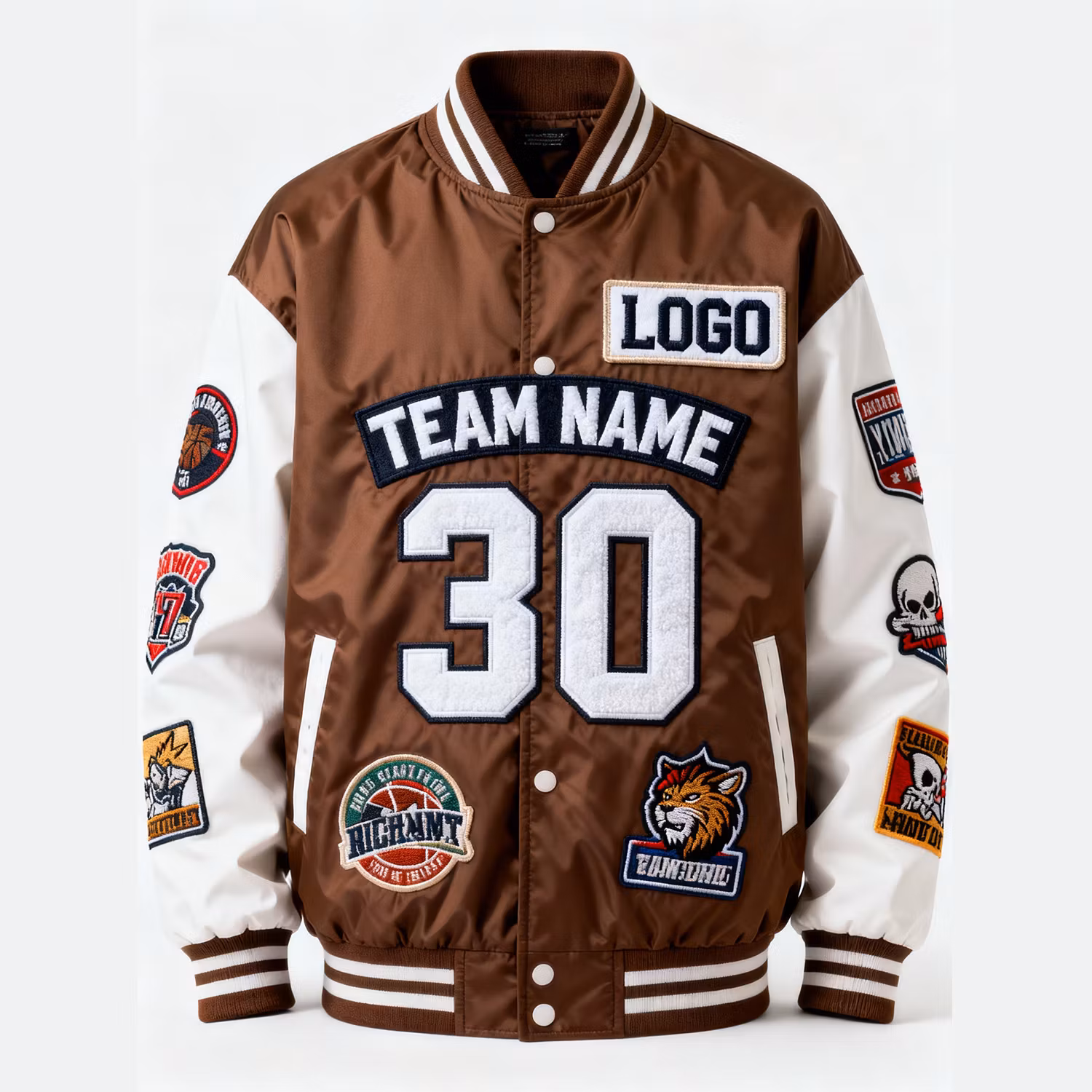 Custom Winter Jacket Men Men's Letterman Varsity Crop Slim Fit Letterman Embroidered Chenille Patches Custom Clothes Men