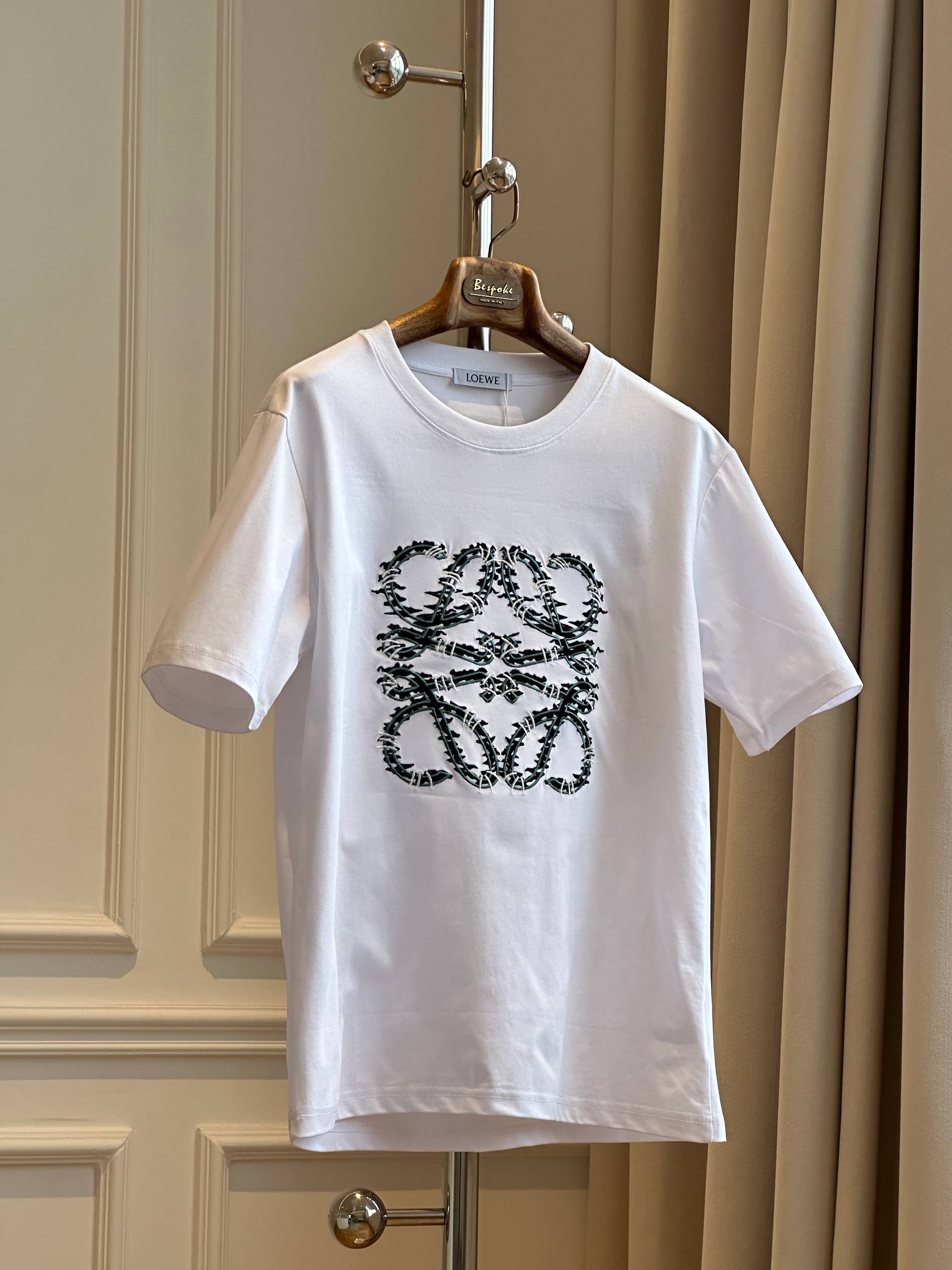 LOEWE Cotton T-Shirt with Barbed Wire Anagram Print