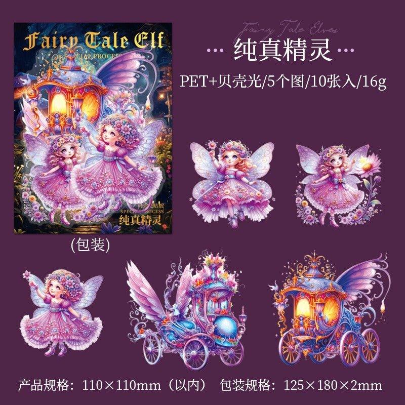 1022  Character Shell Light PET Stickers Fairy Tale Fairies