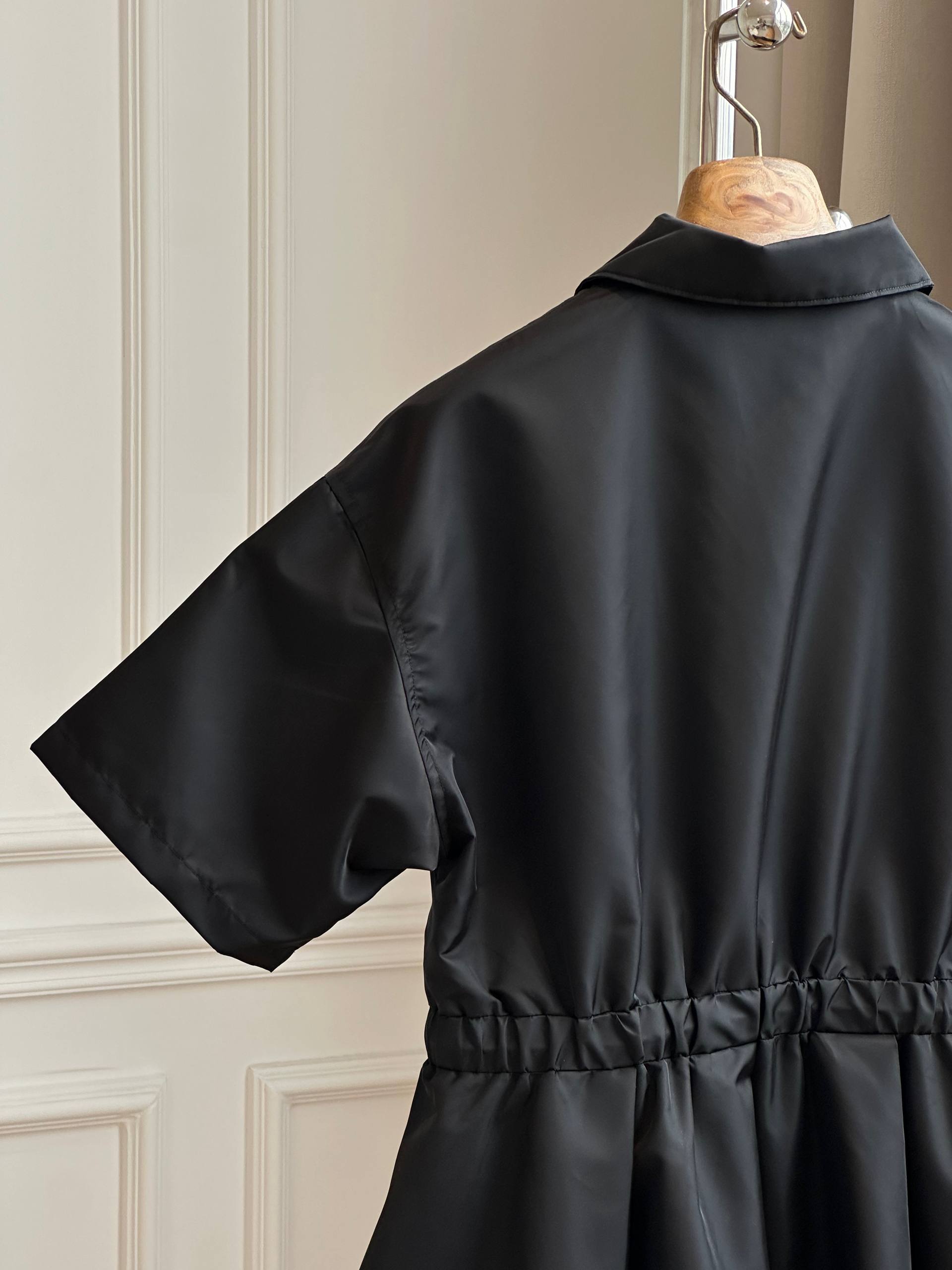 Prada Re-Nylon Drawstring Waist Shirt Dress