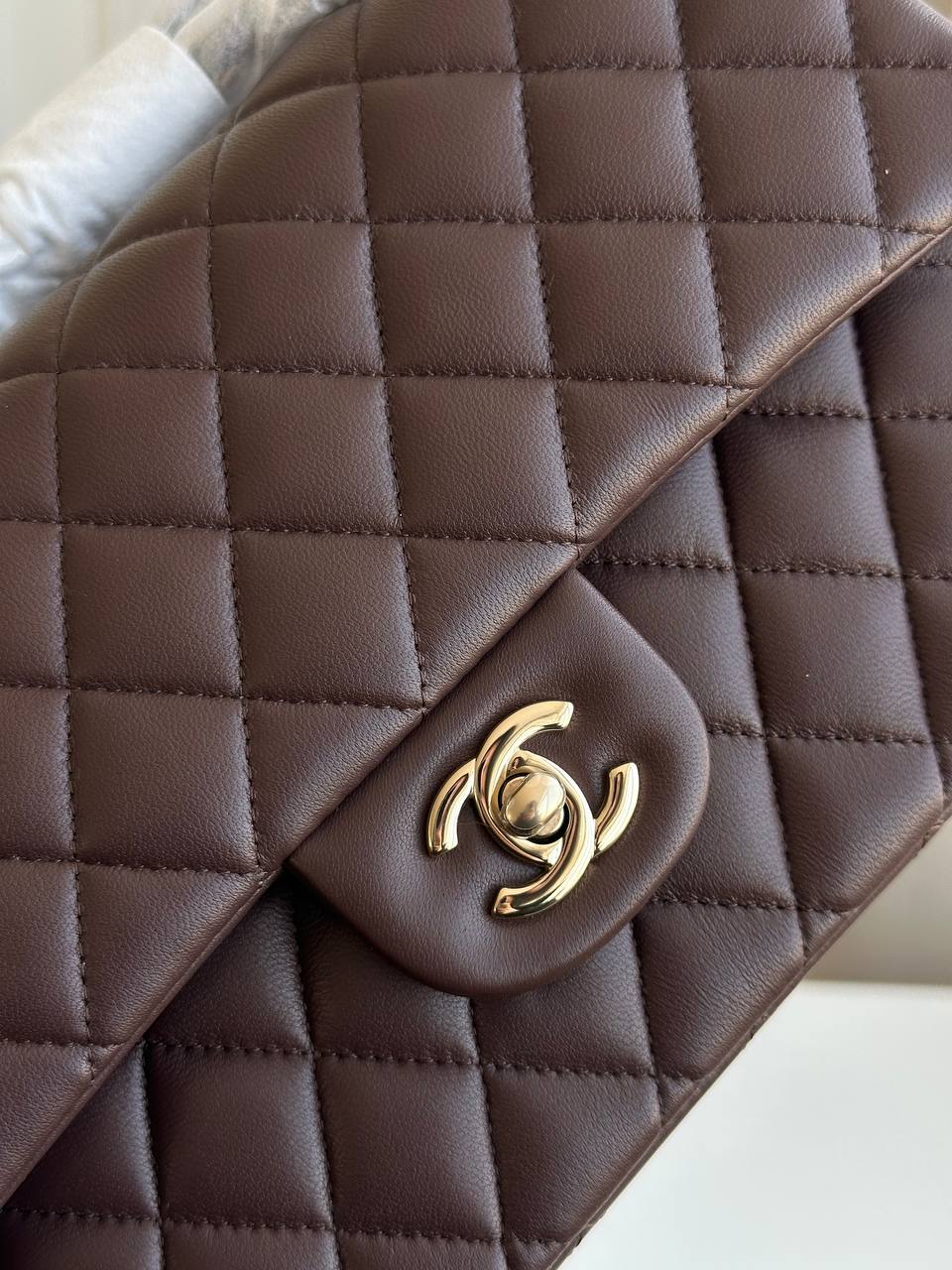 Chanel Classic Flap (CF) in Dark Brown Lambskin