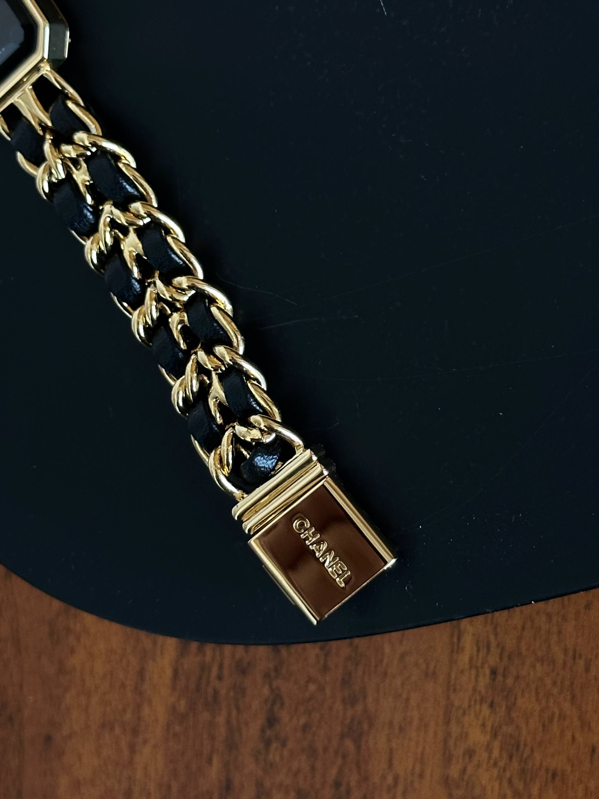 Chanel Première Smooth Gold Leather Interwoven Chain Watch