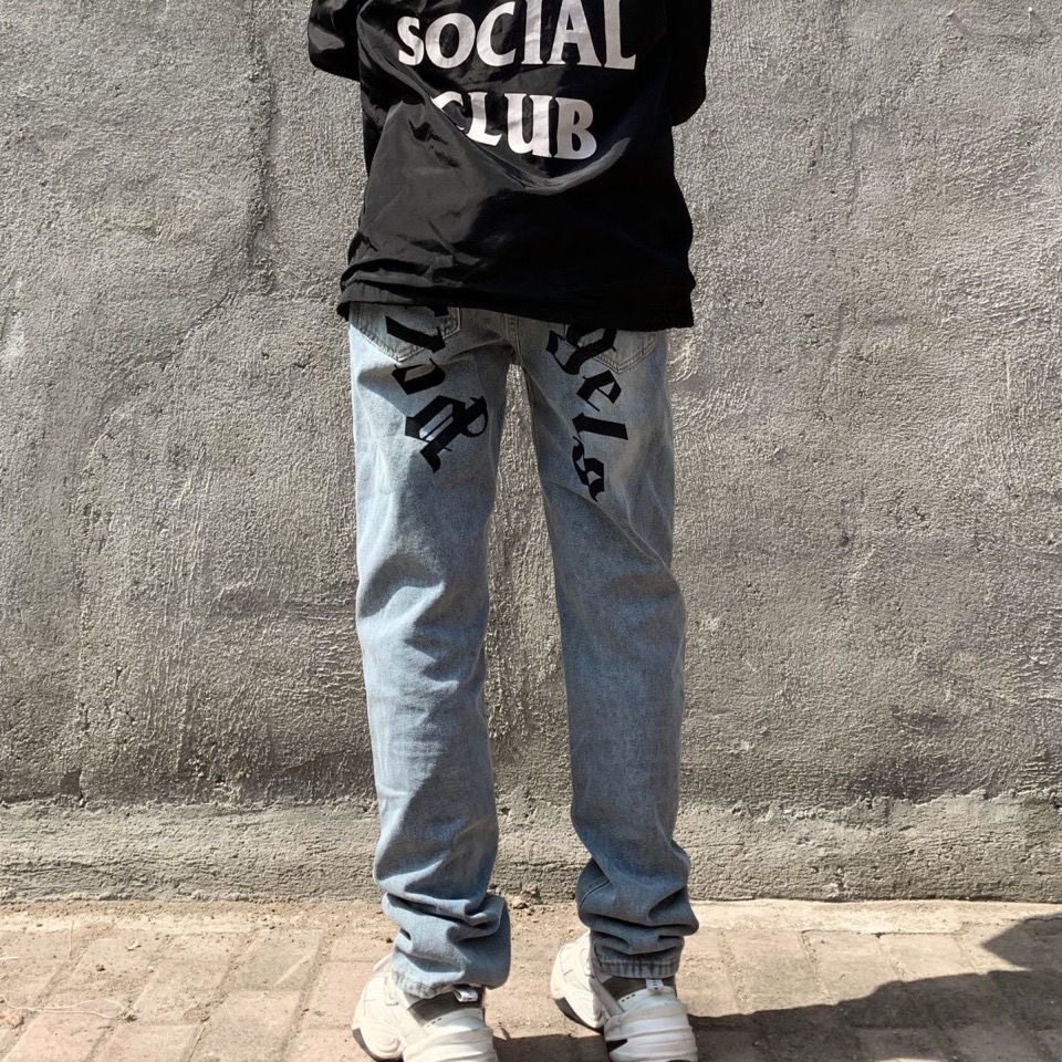 Angels with original lette print casual washing jeans