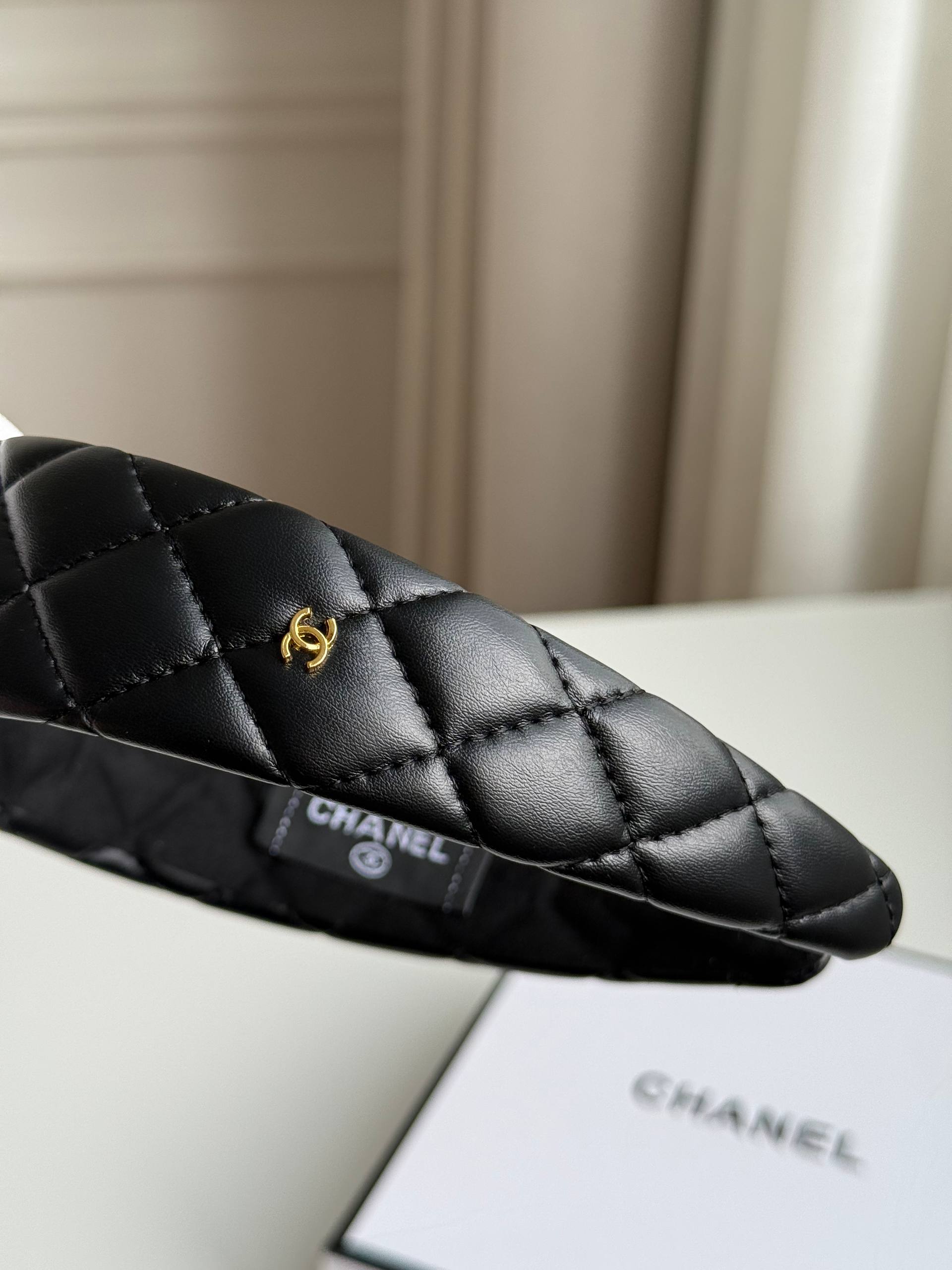 Chanel Quilted Lambskin CC Logo Headband