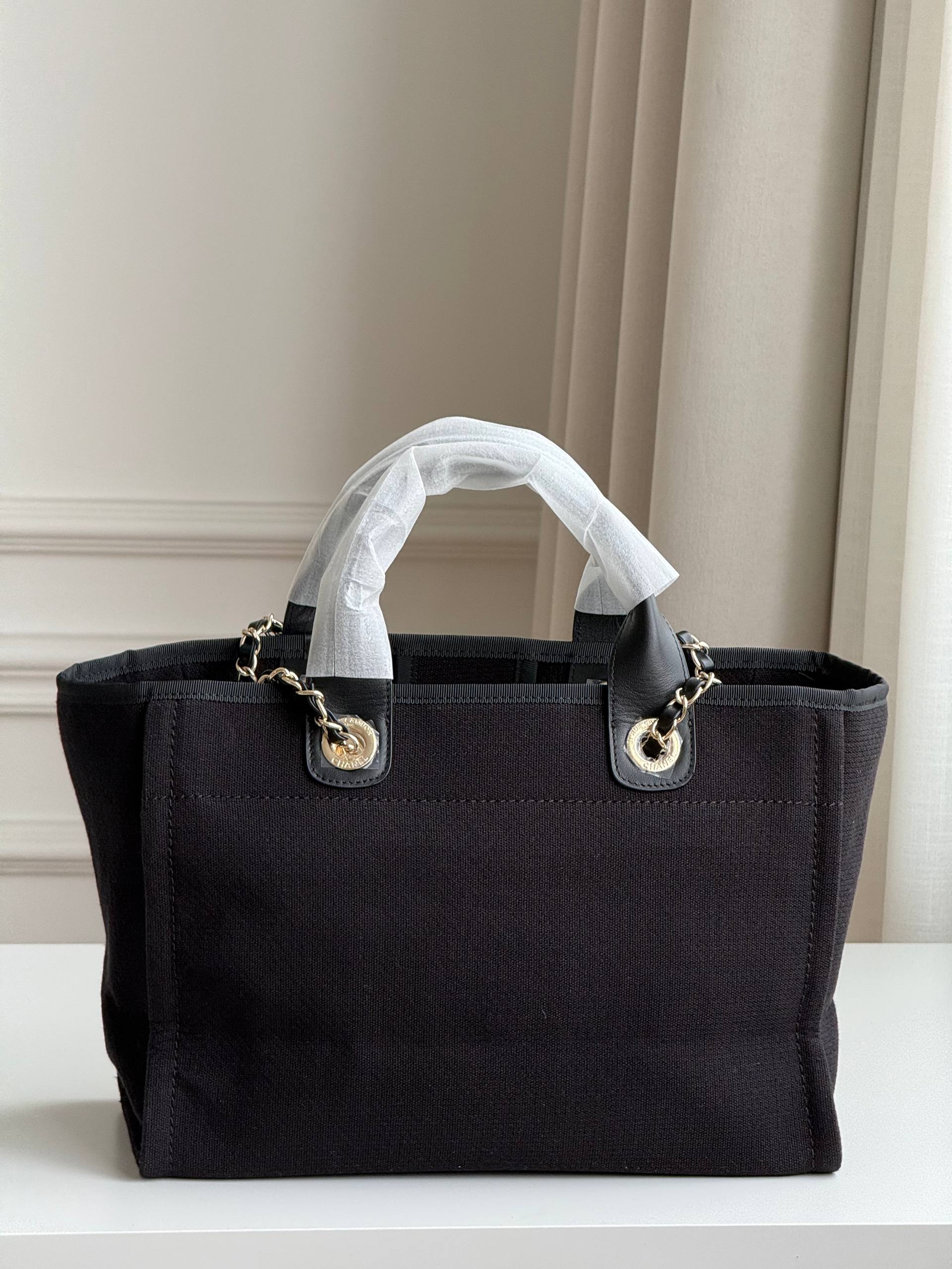 Chanel Mini Deauville Canvas Tote Handbag