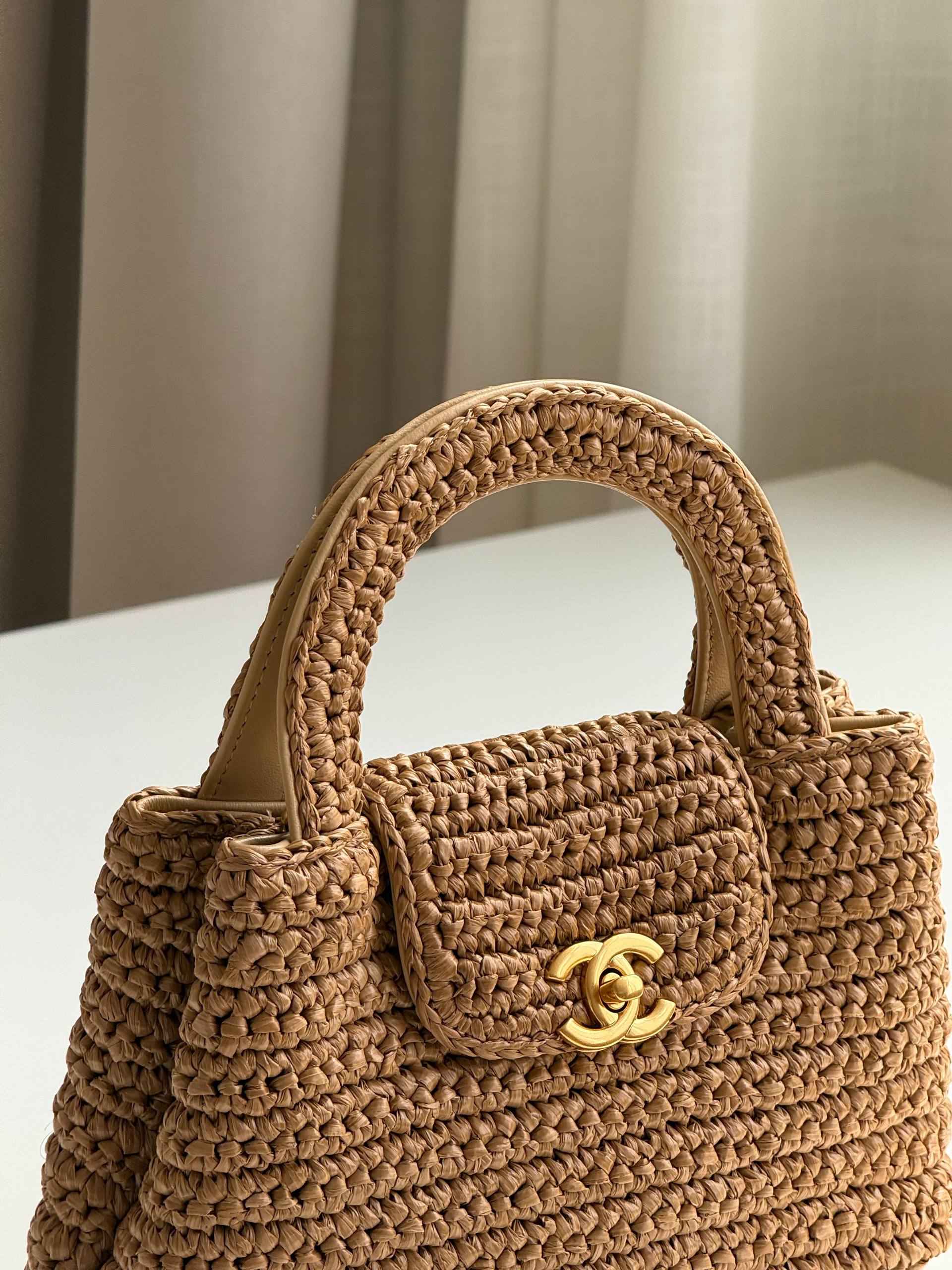 Chanel Small Raffia Woven Handbag