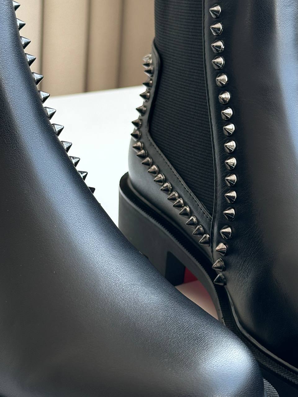 Christian Louboutin Out Line Spike Lug Sole Chelsea Boots