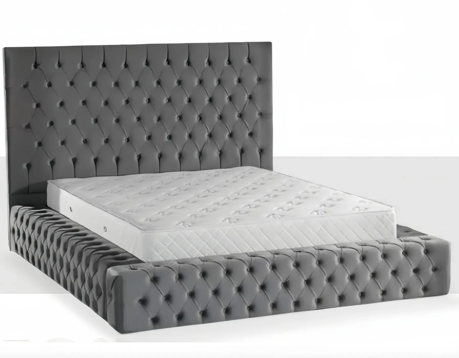 Cadre de lit capitonné en velours ROYAL - De 140 à 180 cm