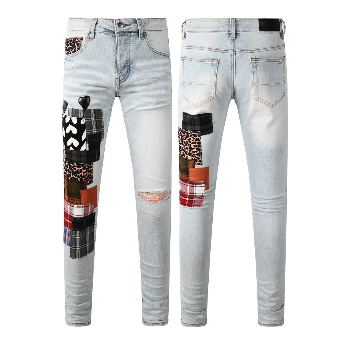 AMIRI Patch Jeans Blue Color