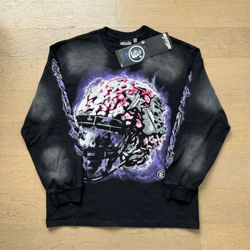 Hellstar Vintage Pure Cotton Casual Long Sleeve Base Layer T-shirt