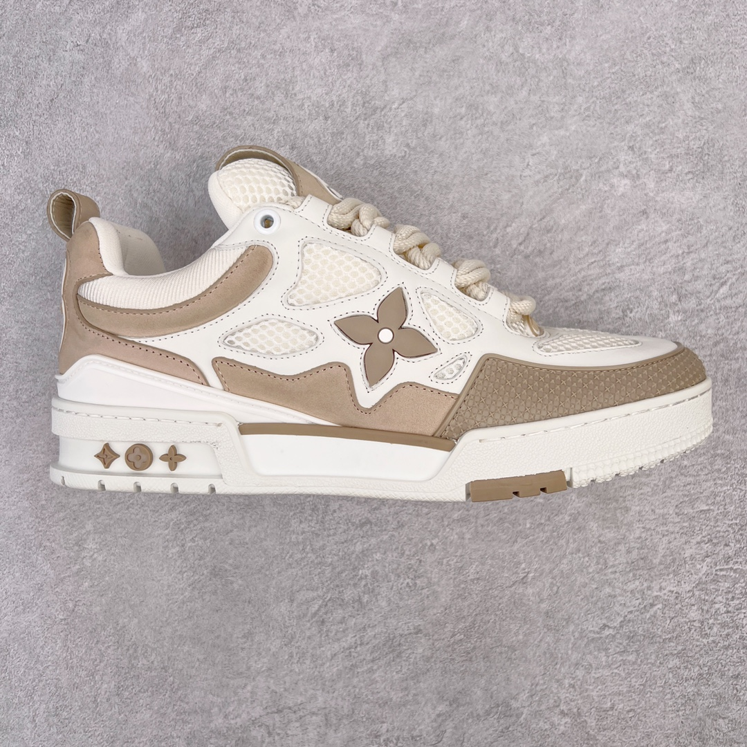 2024 LV Skate Trainer Sneaker Low Beige X White Color