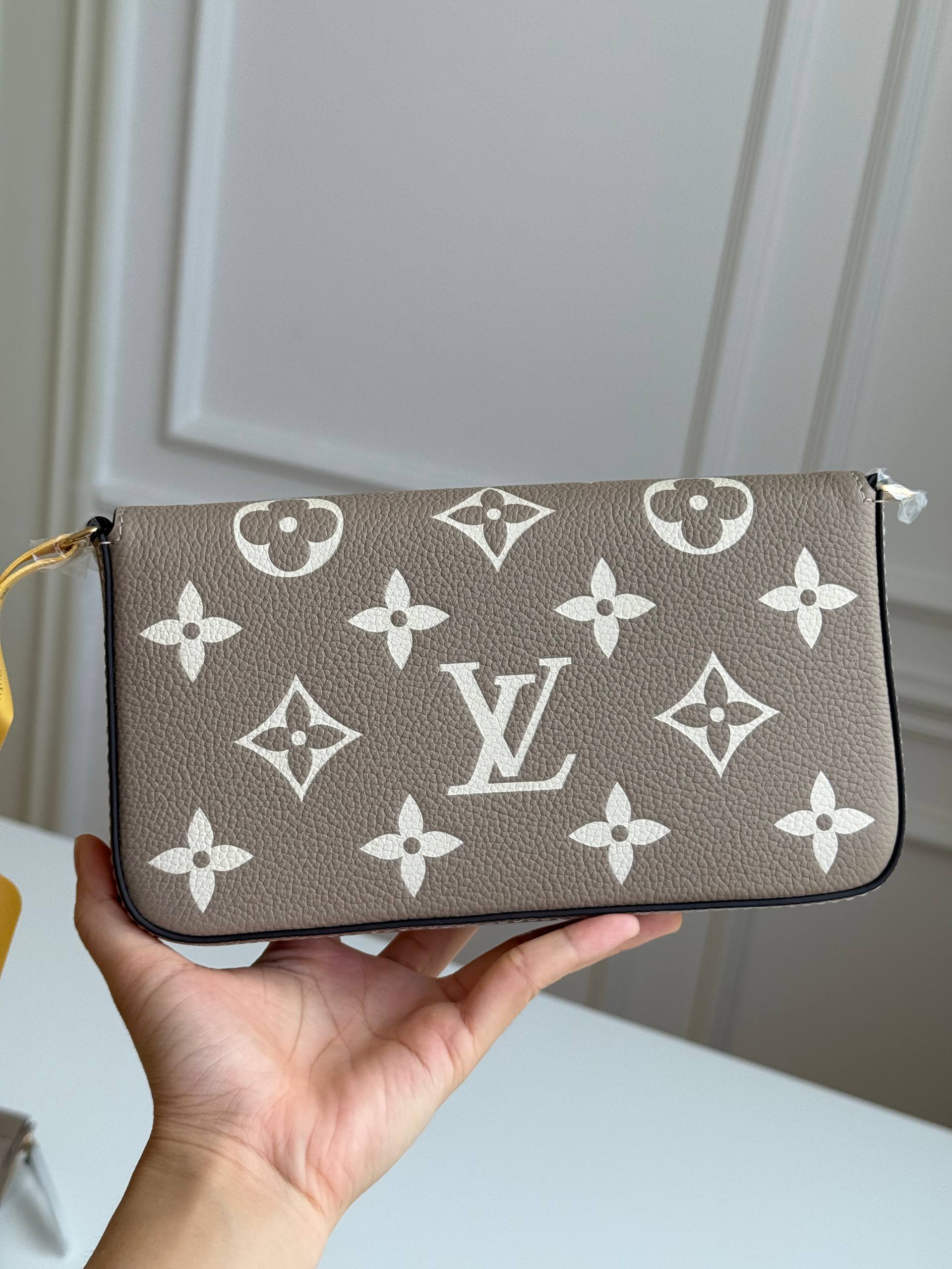 LV Giant Monogram Envelope Style Chain WOC Crossbody Wallet Bag