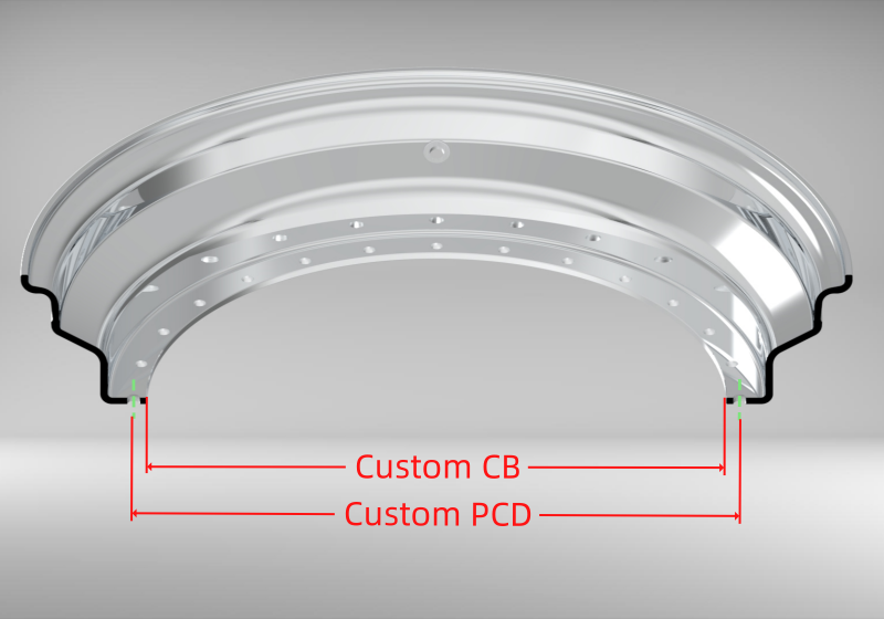 Custom 21-22 Inch Double Step Outer lip Straight Flange