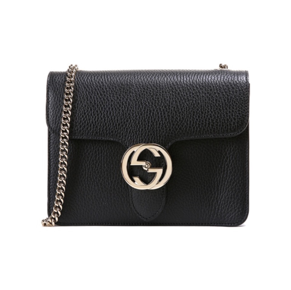 Gucci Litchi Pattern Crossbody Bag
