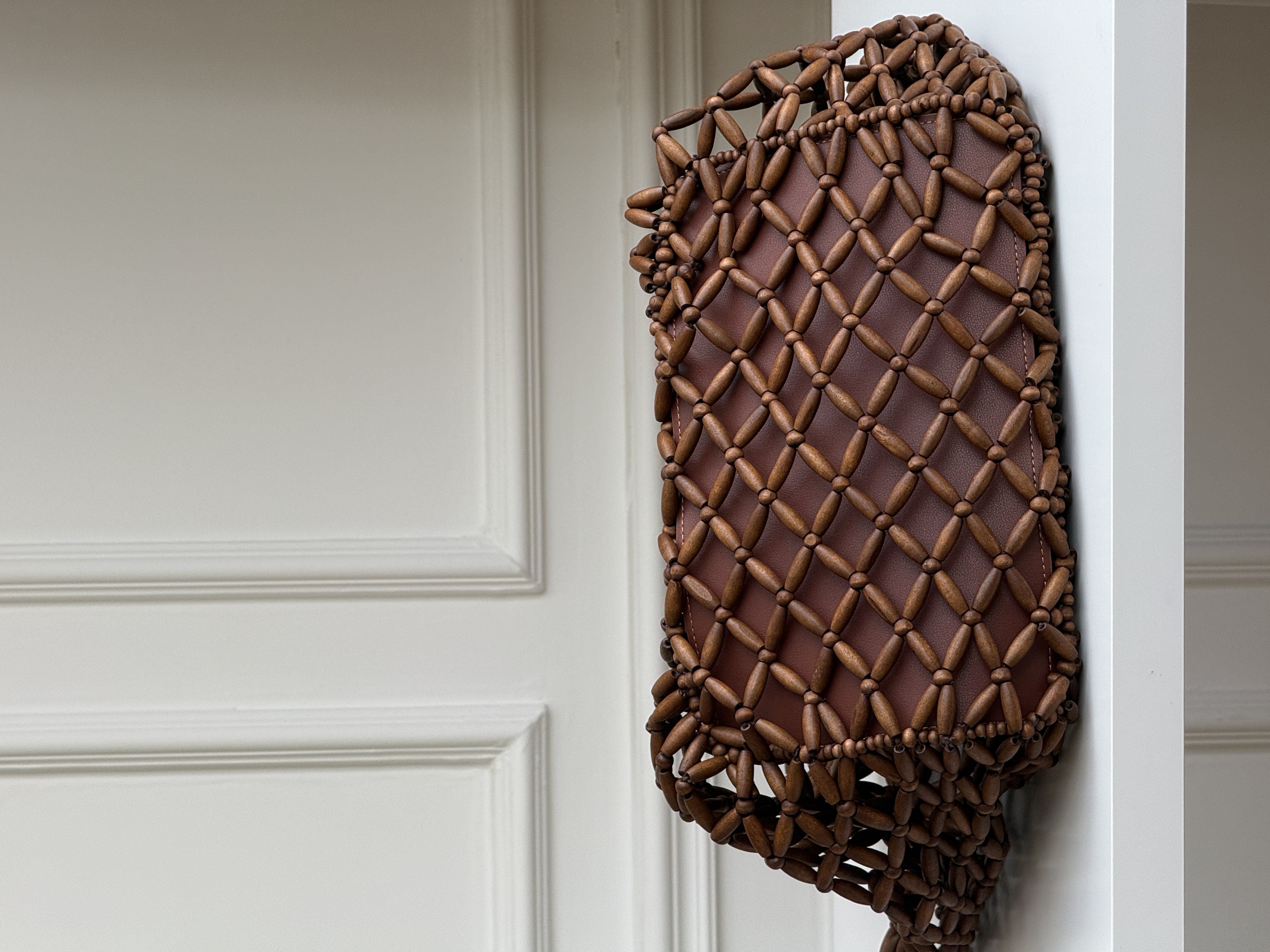 Saint Laurent Icare Beaded Wood Tote
