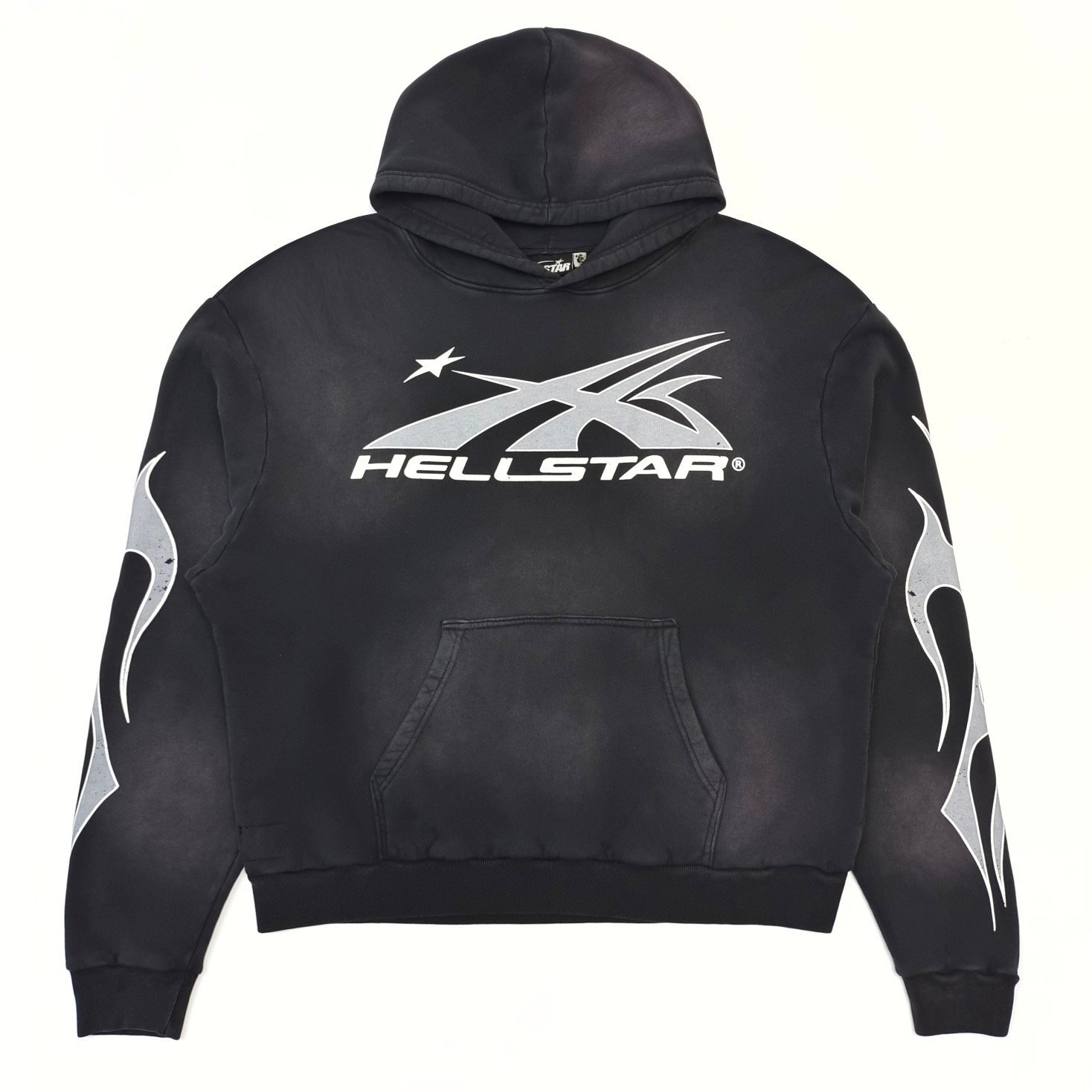 1:1 Version Faded Logo Hoodie Black with NFC