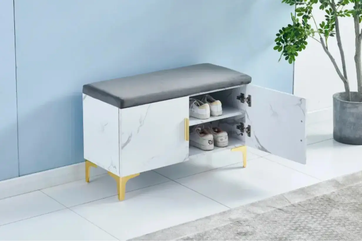 Ottoman - Meuble à Chaussure avec Pouf Confort - 82 x 35 cm