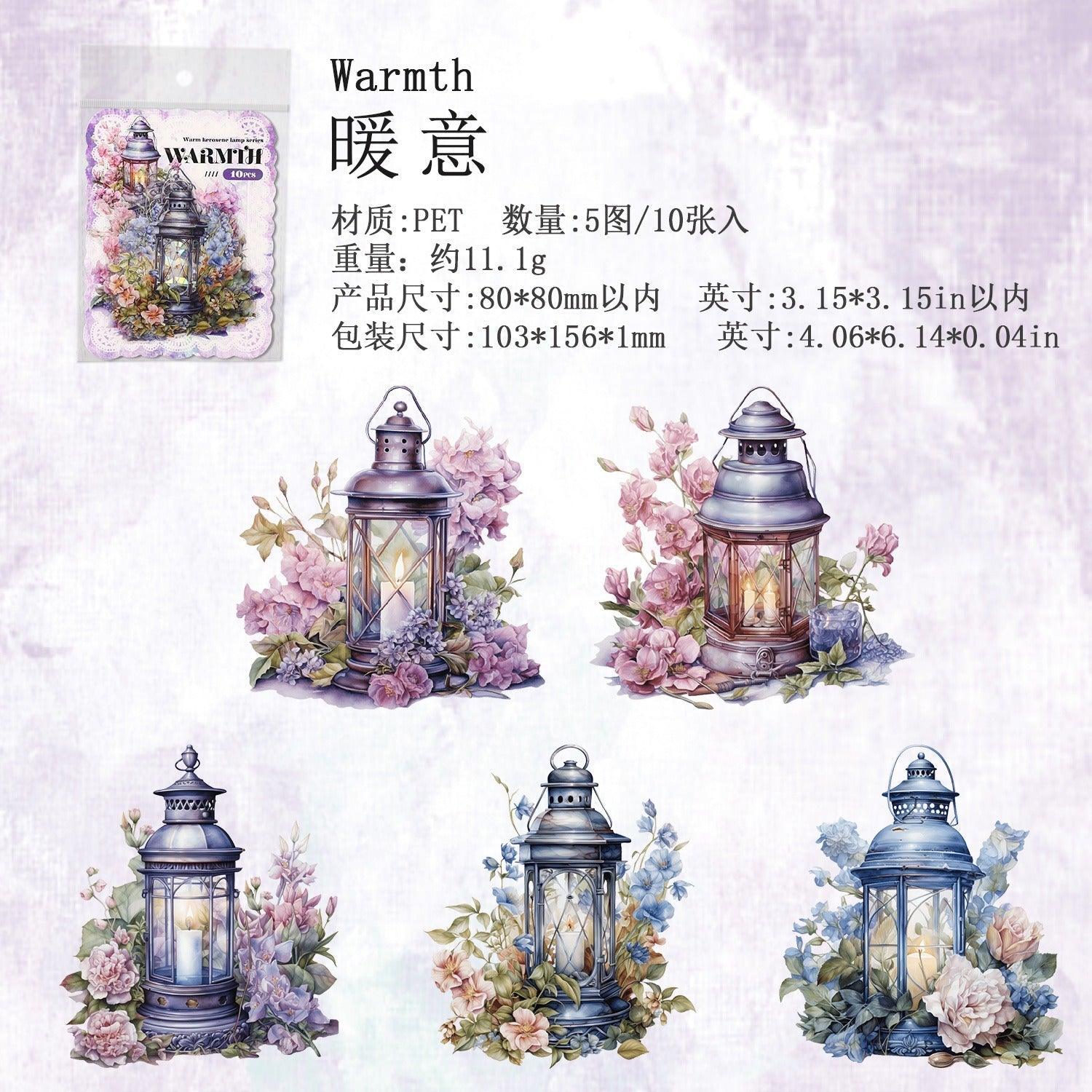 1121 PET Stickers Warmth Oil Lamp Series