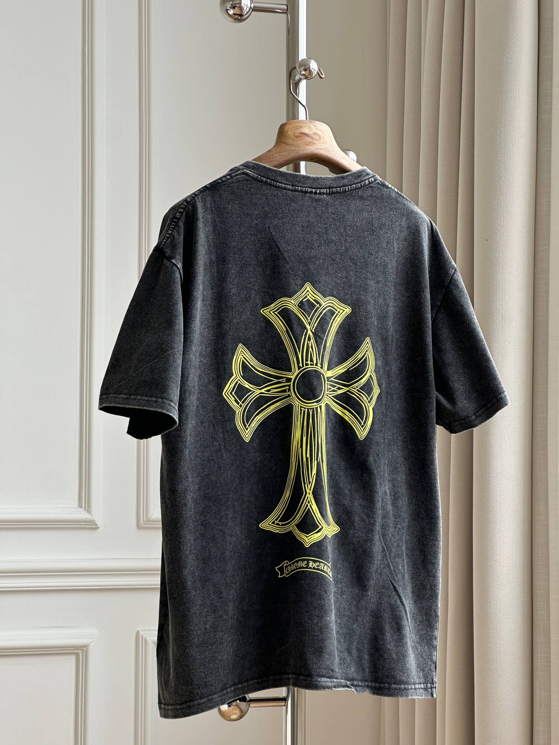 Chrome Hearts Black Washed Cross Print Tee
