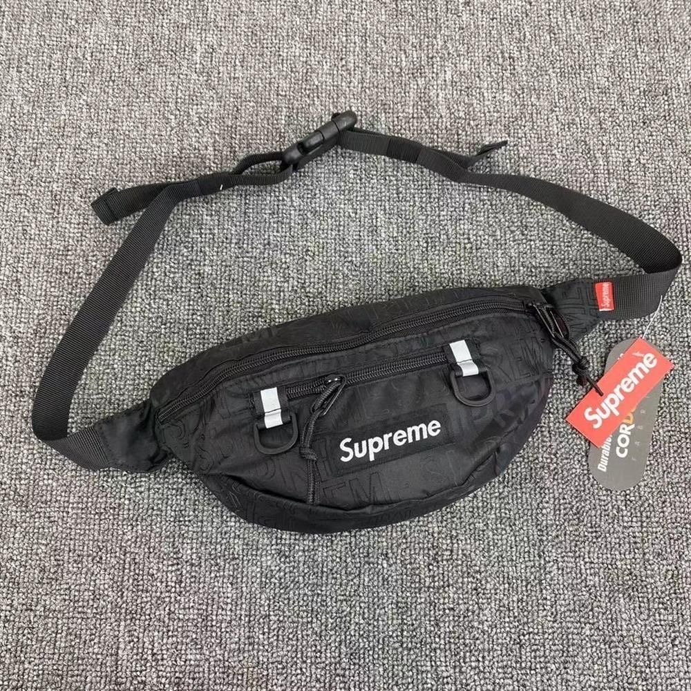 New SUP Sports Chest Bag Reflective Strip Dark Pattern Letter Waist Bag Single Shoulder Crossbody Bag Couple Fitness Bag