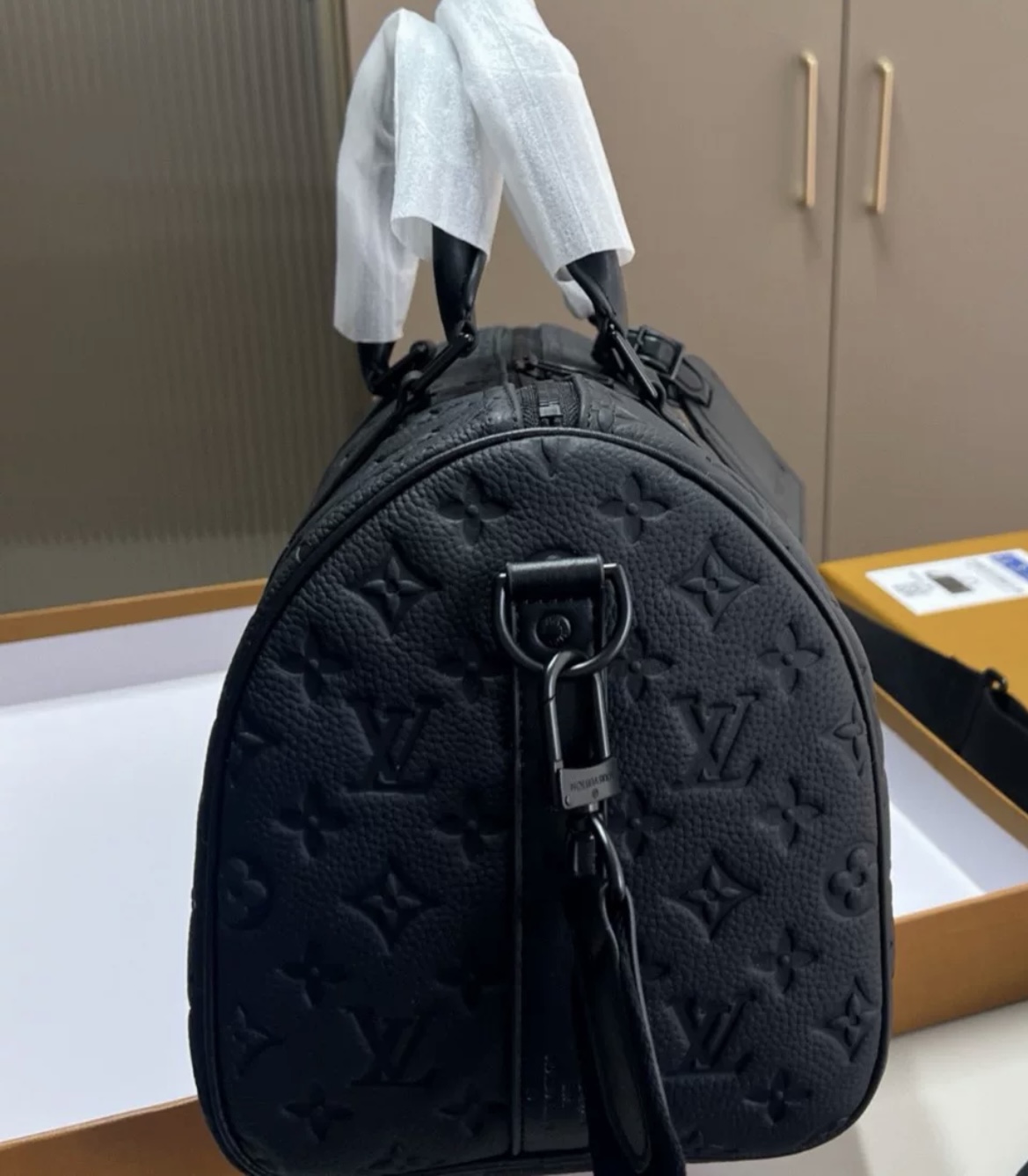 LV keeppall Bag Black Color 3 size