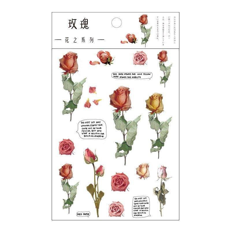 1017  PET Flat Stickers Flower Series