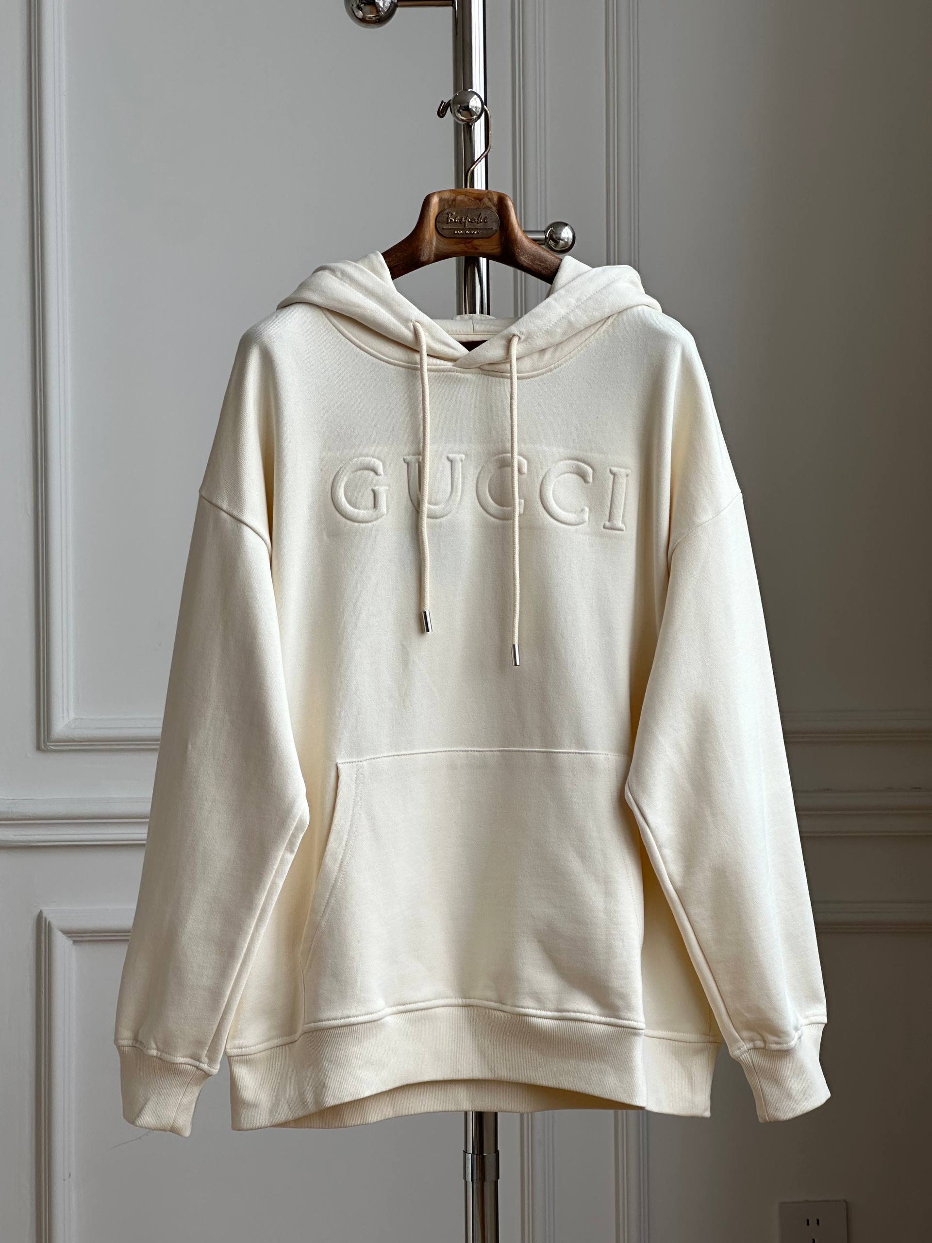 Gucci Embossed Logo Off-White Hoodie