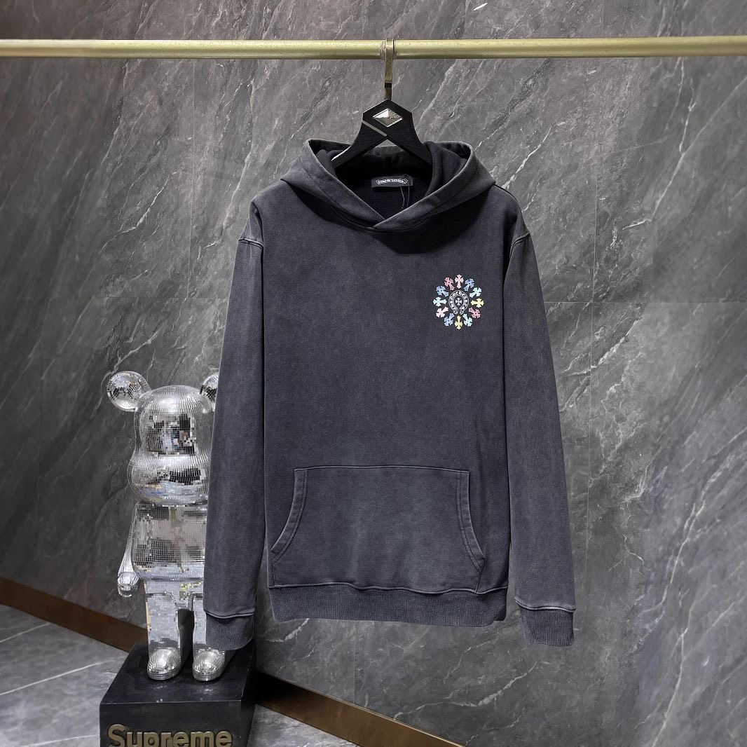 Chrome Heart new Sanskrit cross hooded loose-fitting hoodie