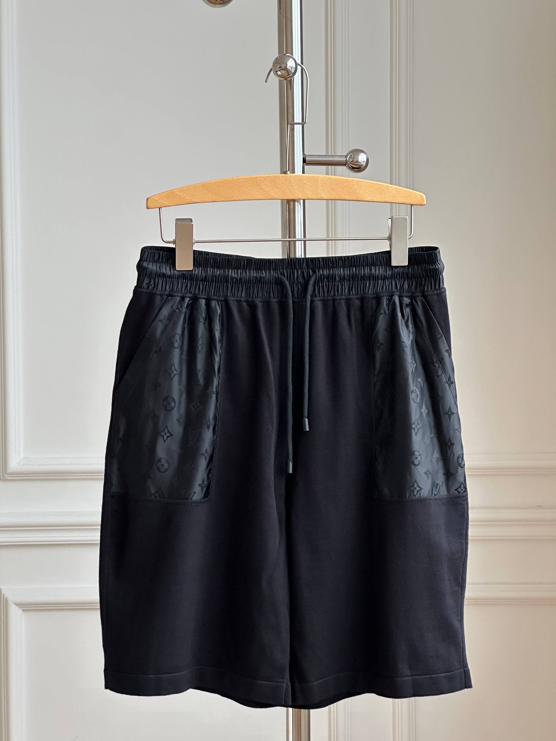 Louis Vuitton Monogram Nylon-Paneled Sweat Shorts