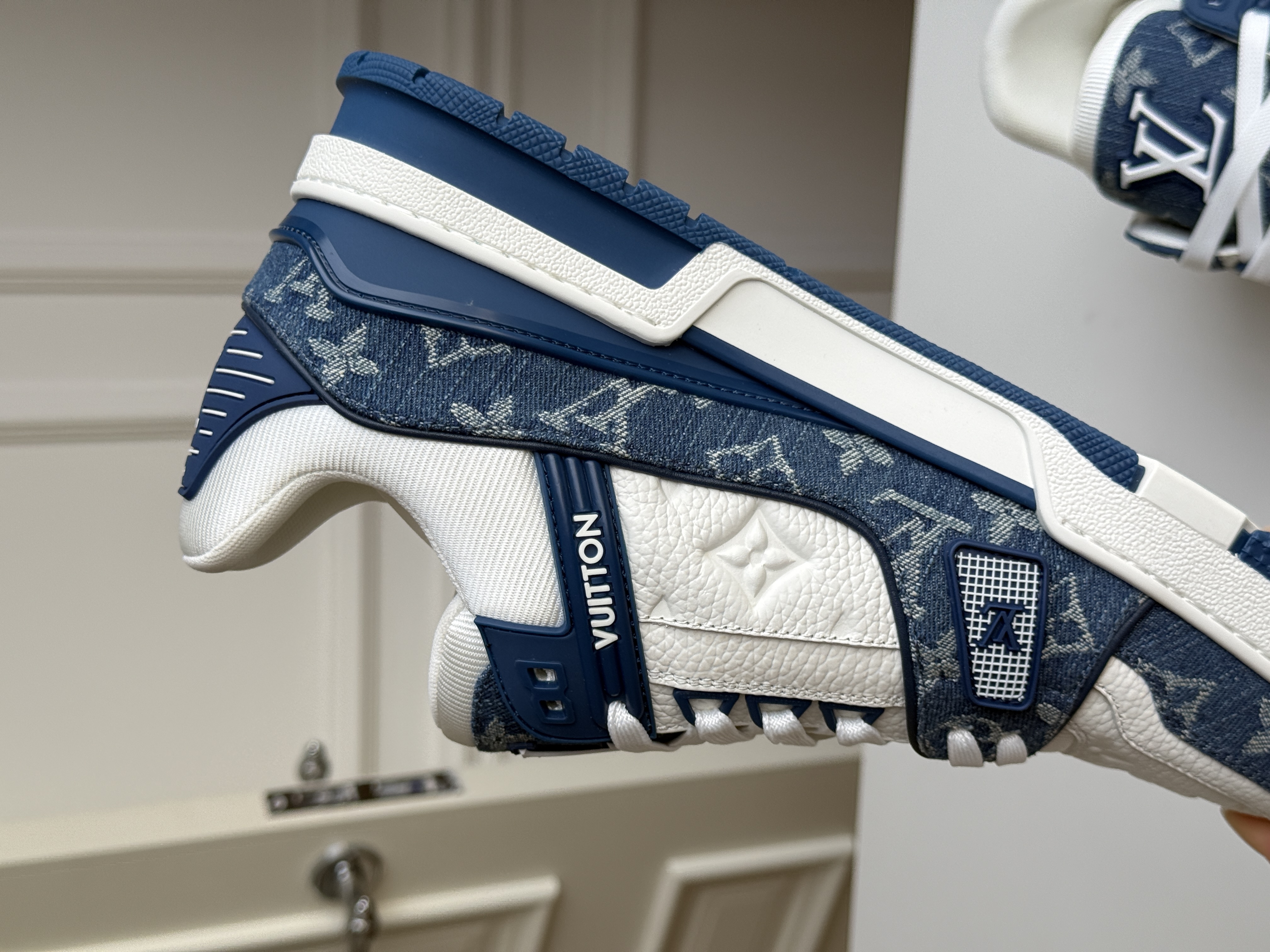 Louis Vuitton Trainer Denim Monogram Sneakers