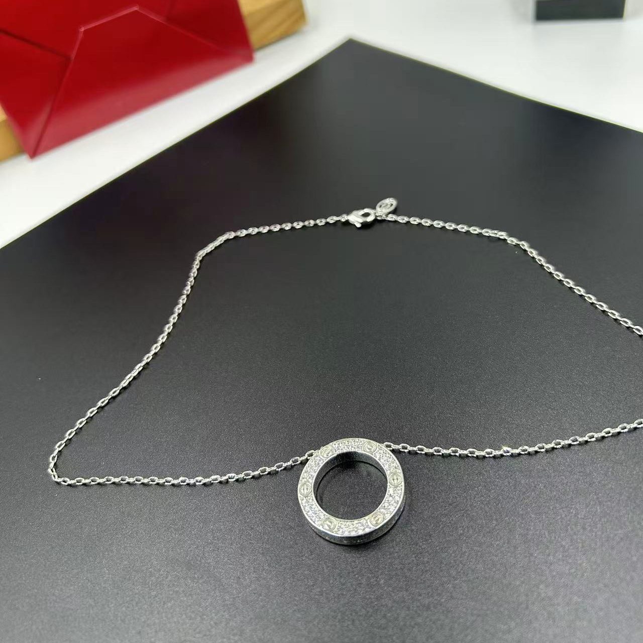 CARTIER LOVE SERIES CIRCULAR PENDANT NECKLACE