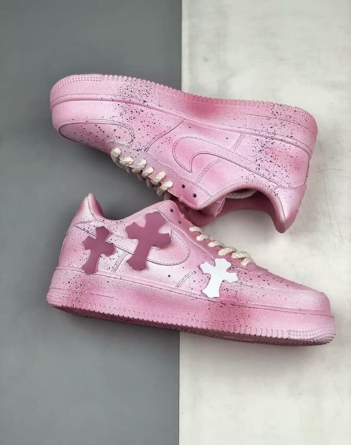 Chrome heart & Air force 1 sneaker pink color