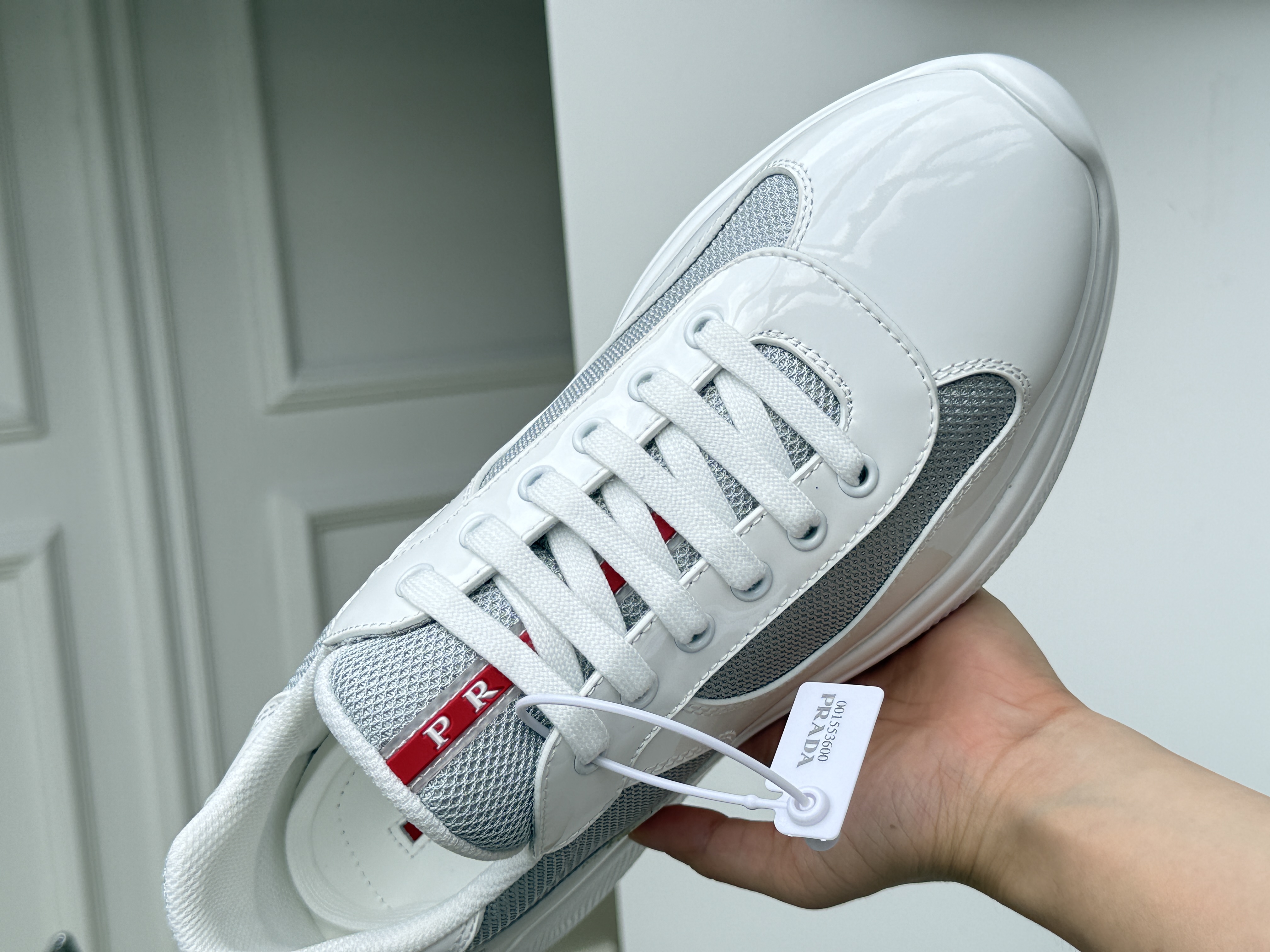 Prada America’s Cup Patent Leather & Bike Fabric Sneakers