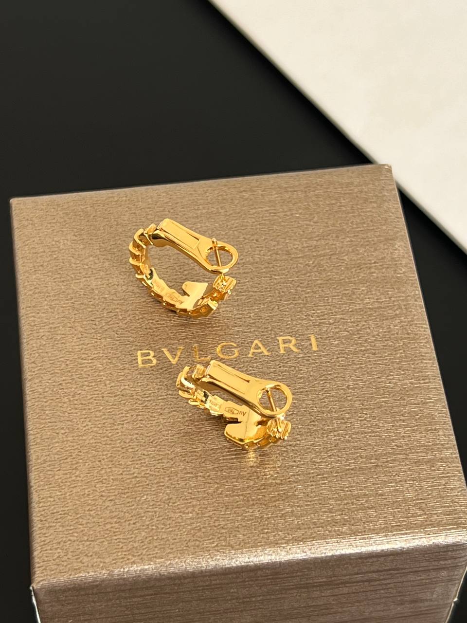 BVLGARI Serpenti Viper Yellow Gold Full Diamond Snake Earrings