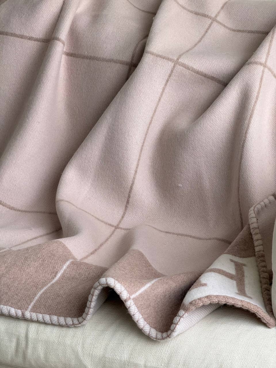 Hermès Avalon Blanket (H Check Wool-Cashmere Throw