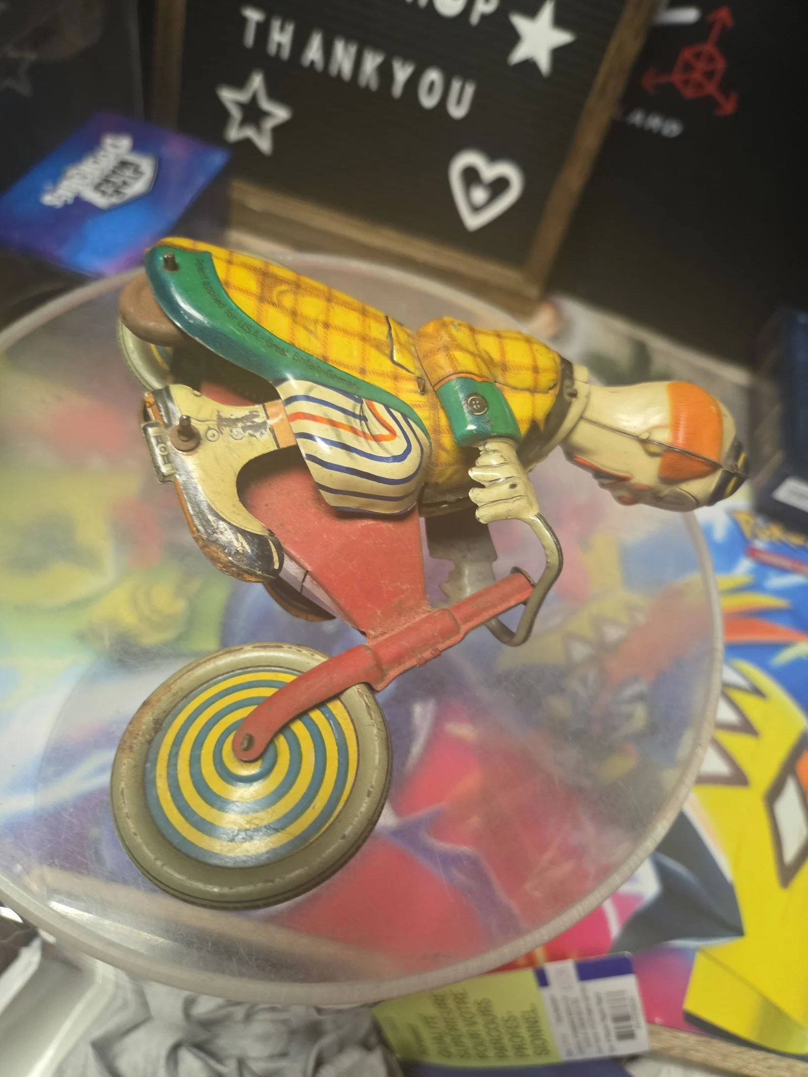 TECHNOFIX Tin windup Merry Clown Motorcycle, BNI41