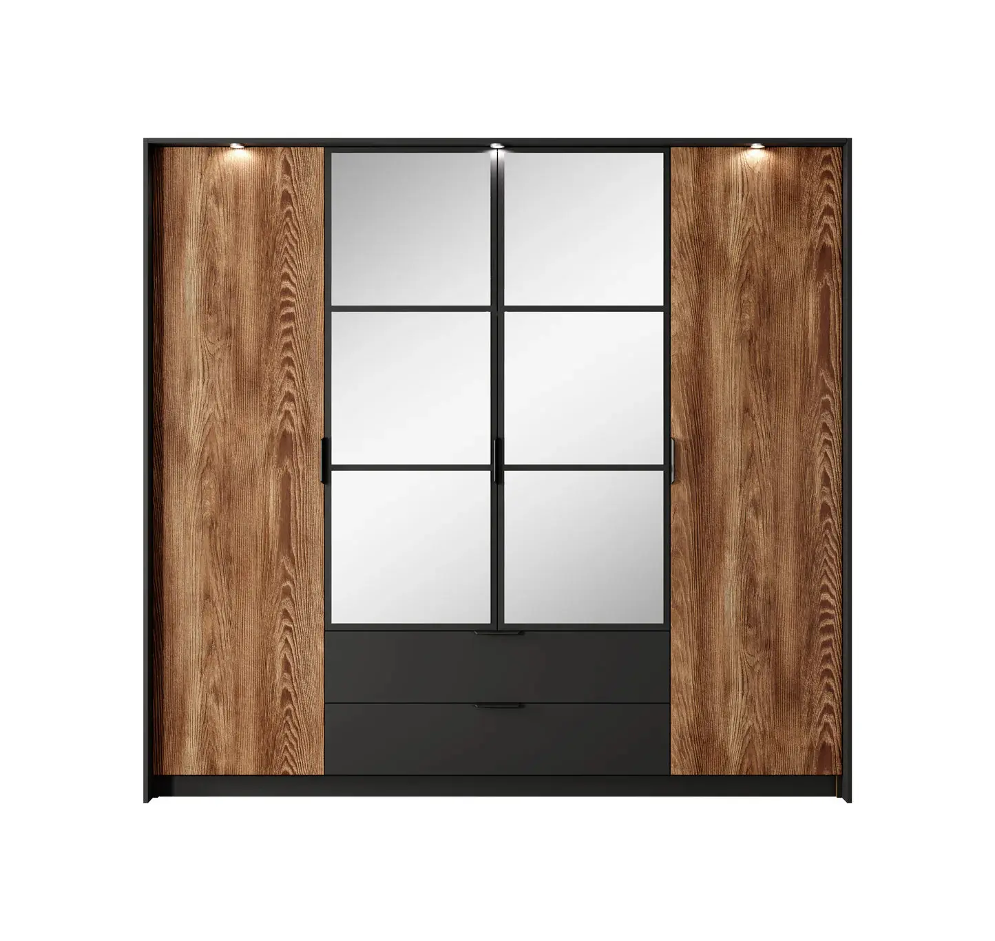 MILTON - Armoire pour chambre effet bois - 224 x 59 x 210cm