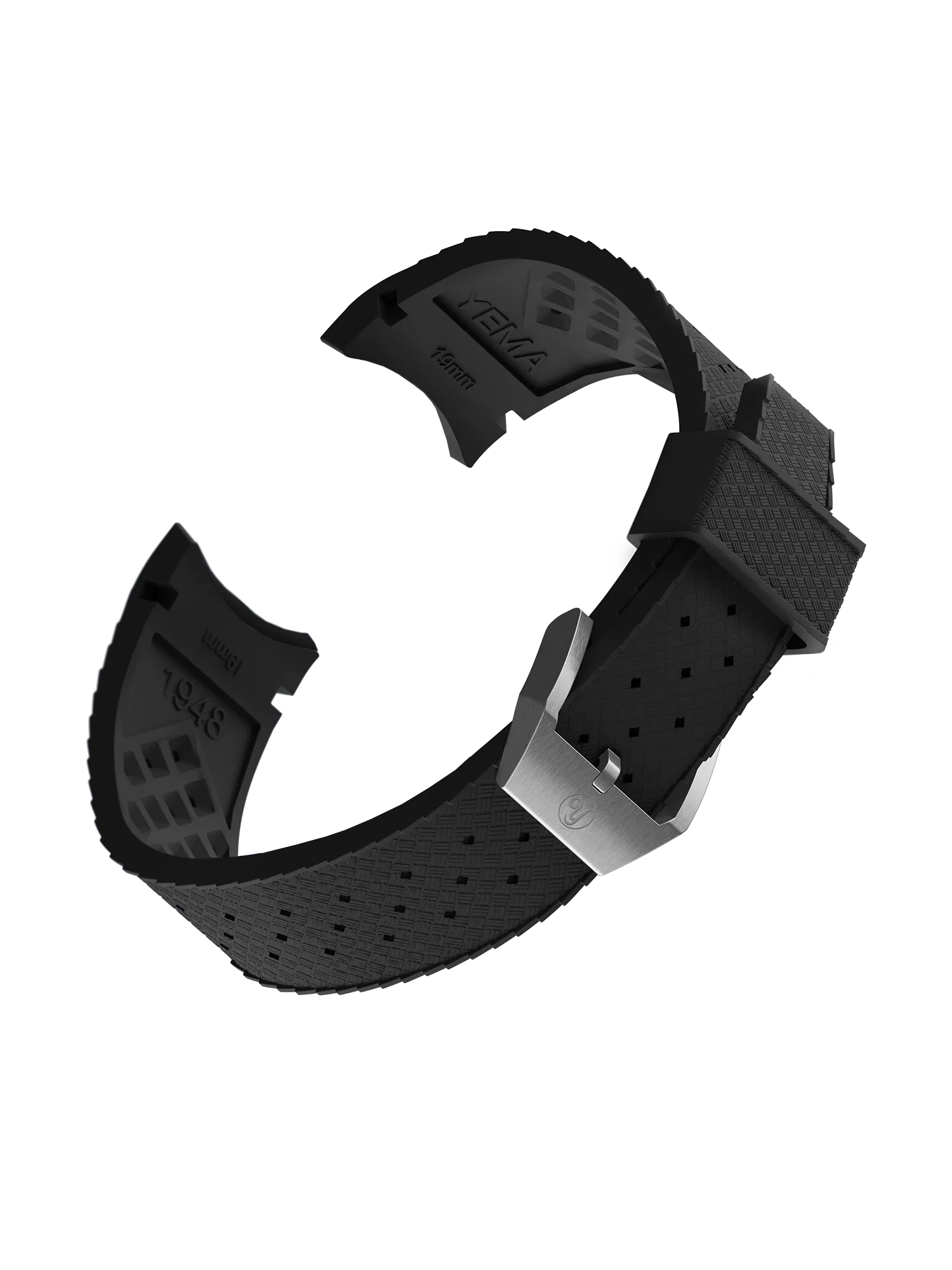 Black FKM Viton庐 Rubber Integrated Strap with your watch