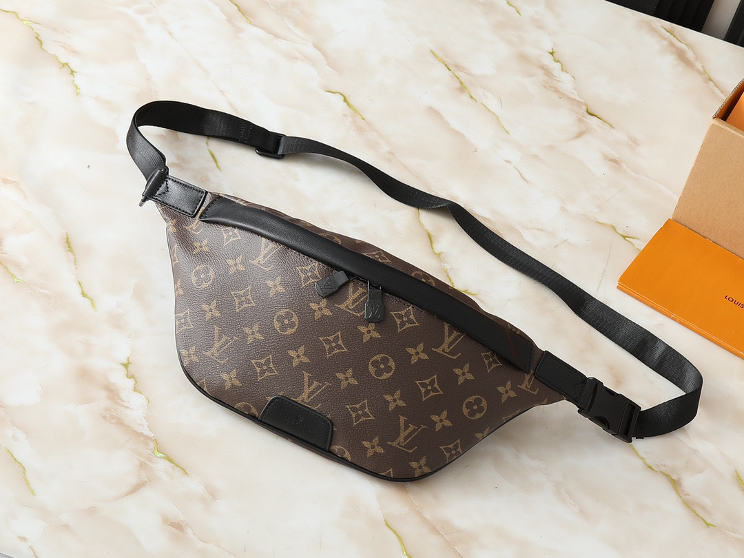 LV Discovery Full Print Logo Waist Bag Brown