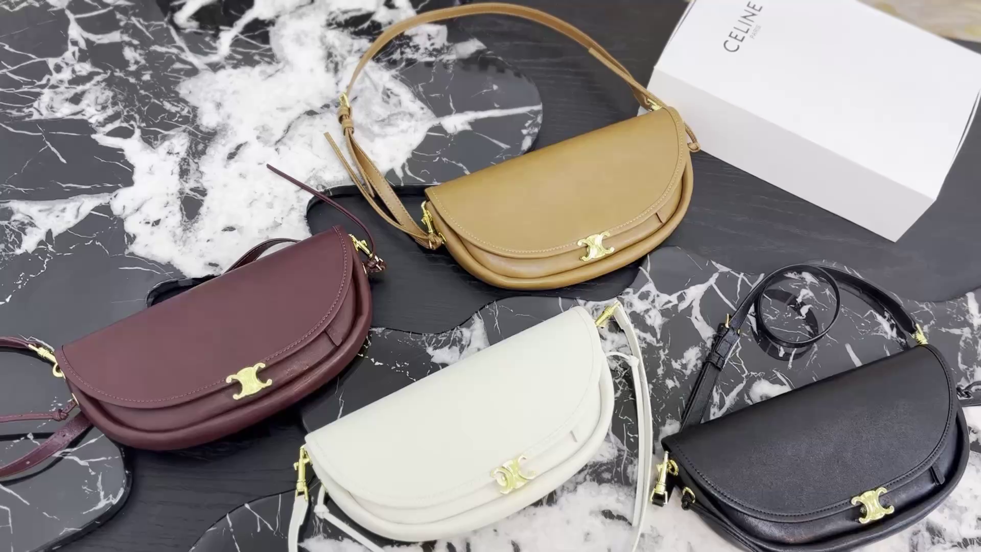 Céline Soft Triomphe Half-Moon Bag