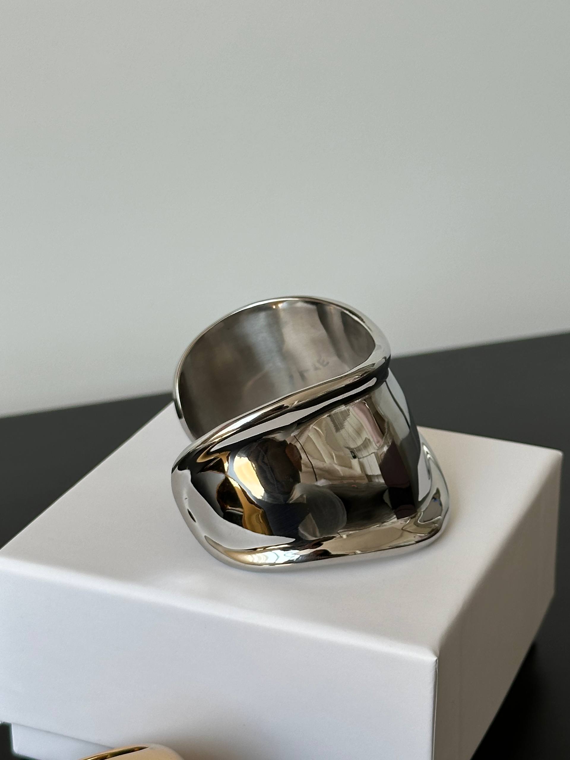 Chunky Sculptural Gold Cuff Bracelet