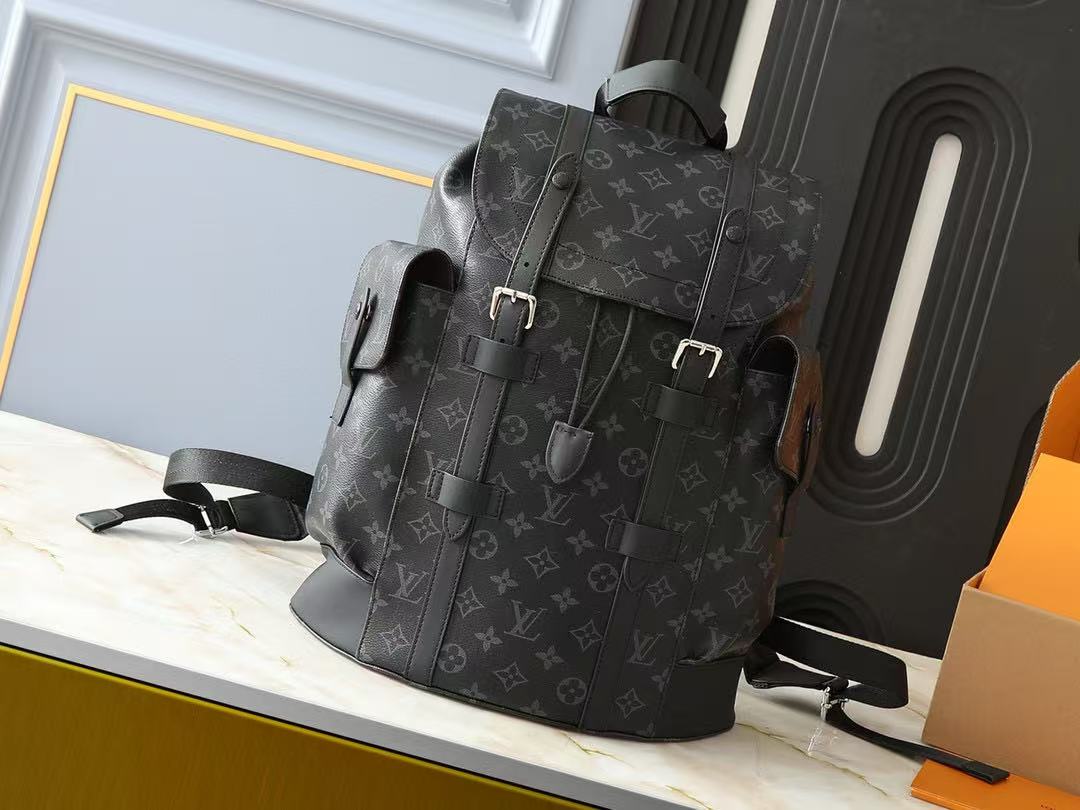 LV Christopher Monogram Backpack Black