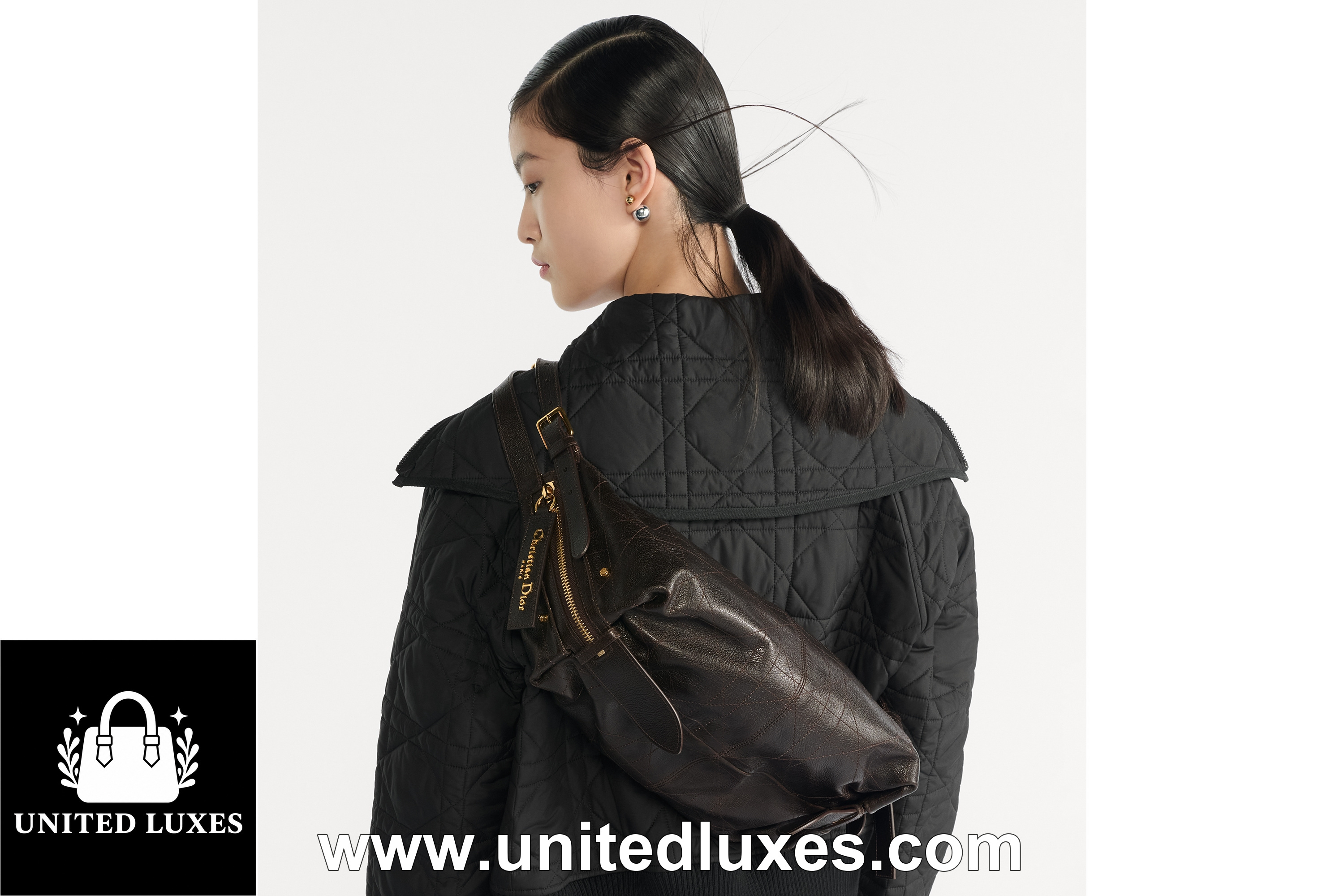 Replica Medium D-Journey Bag in Shiny Grained Calfskin